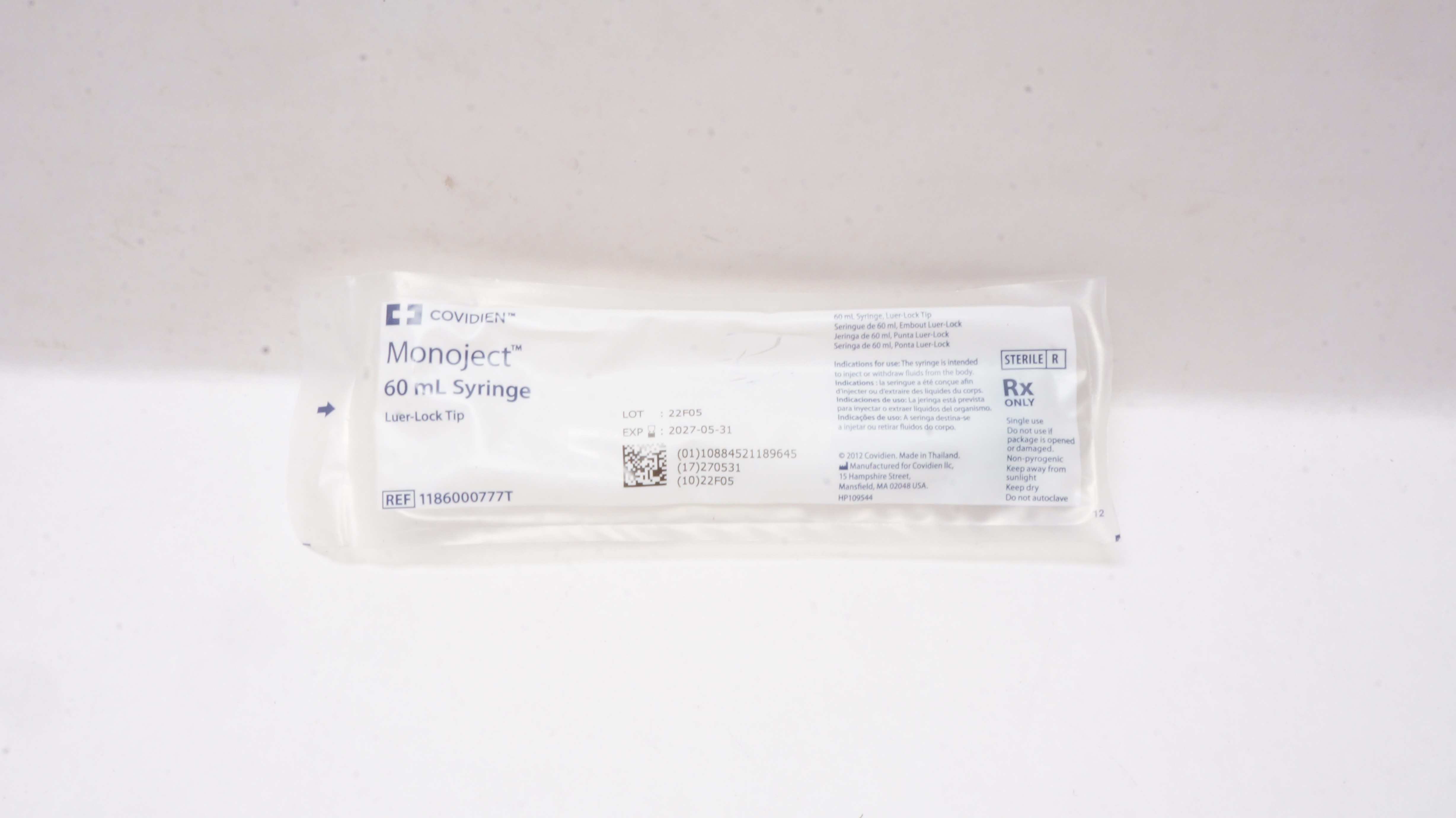 Covidien 1186000777T Monoject 60ml Syringe Luer-Lock Tip