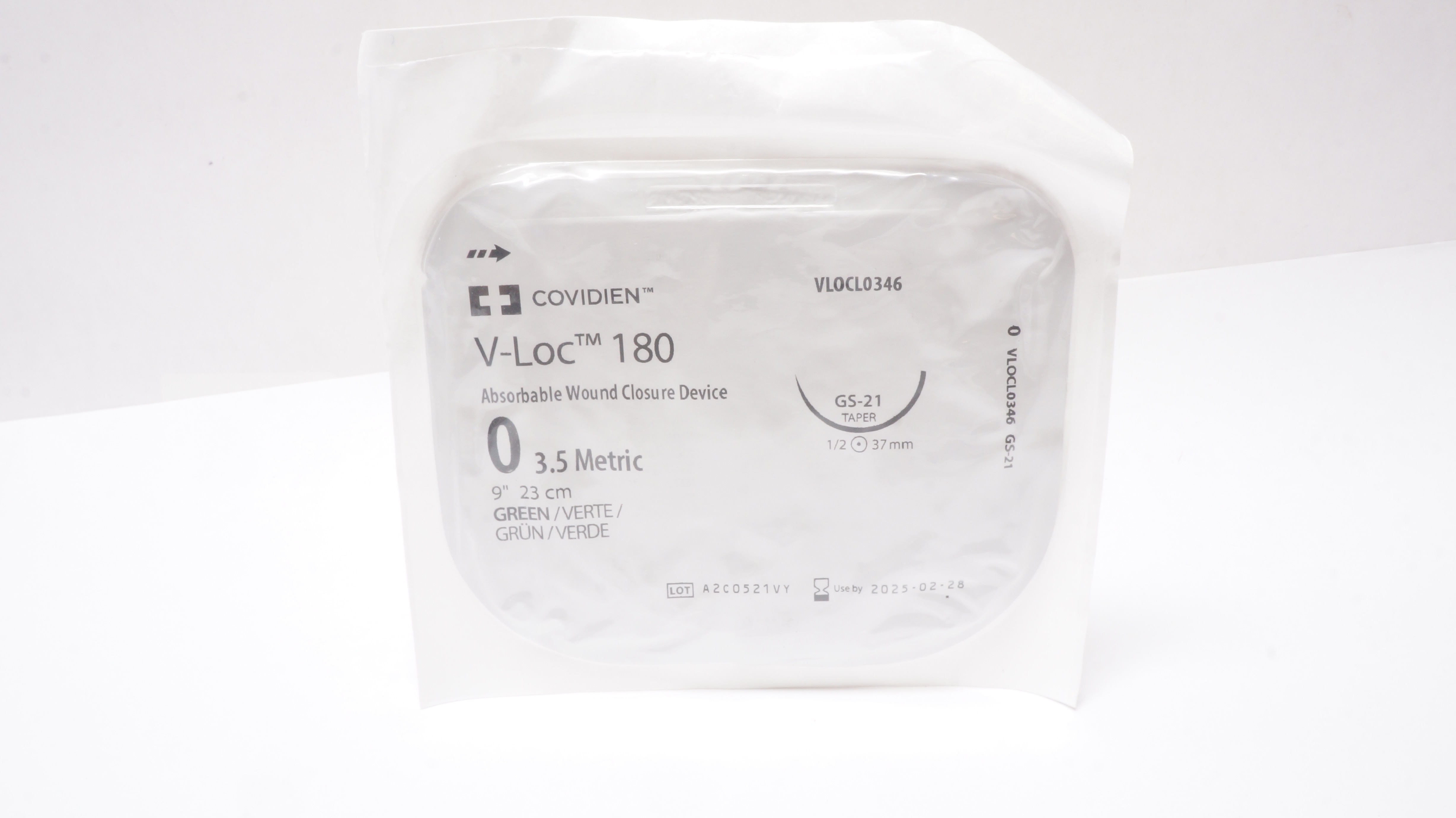 Covidien VLOCL0346 0 V-Loc 180 Absorbable Wound Closure GS-21 9 inch