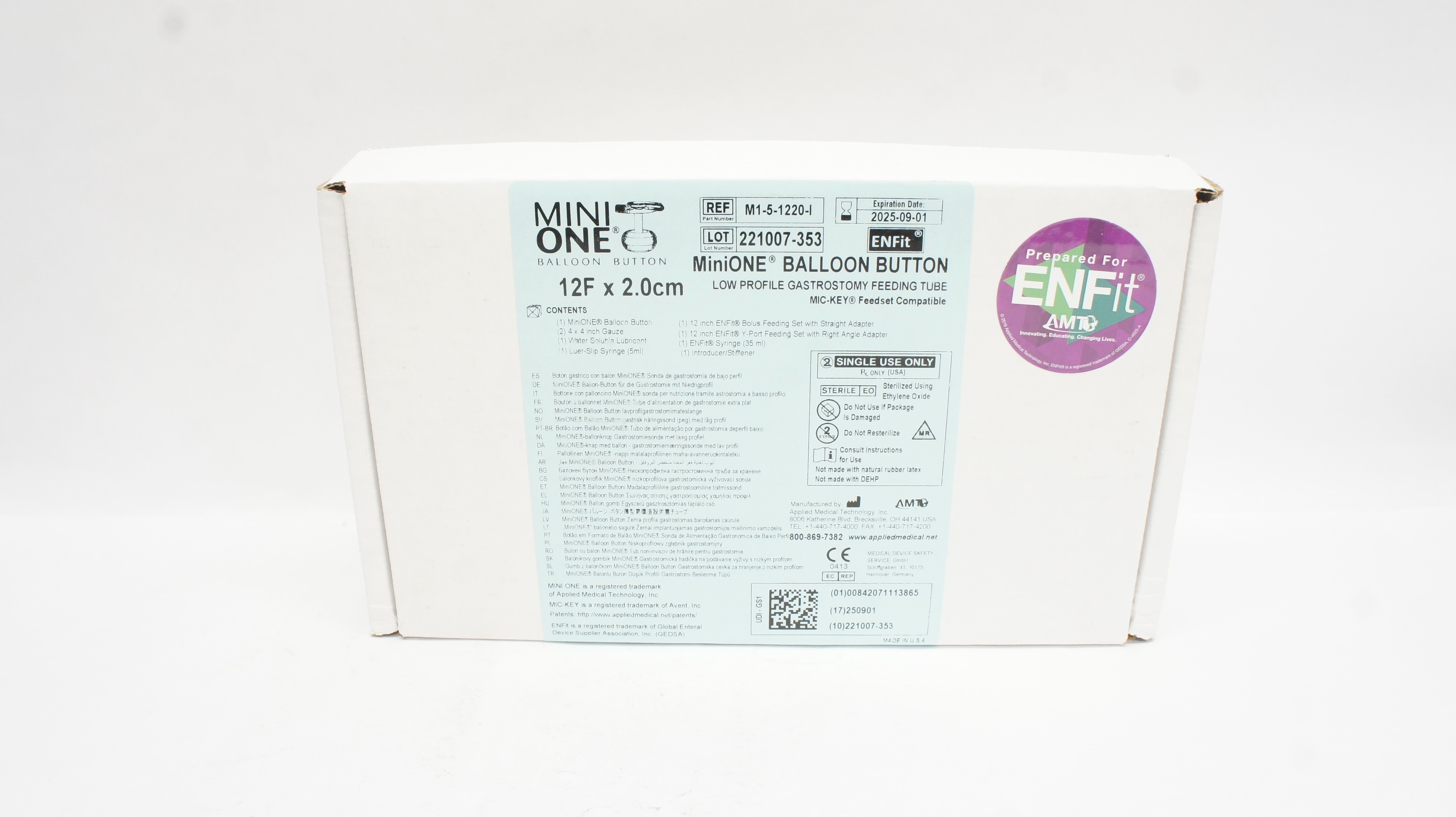 Applied Medical M1-5-1220-I ENFit MiniONe Balloon Button 12F x 2.0cm