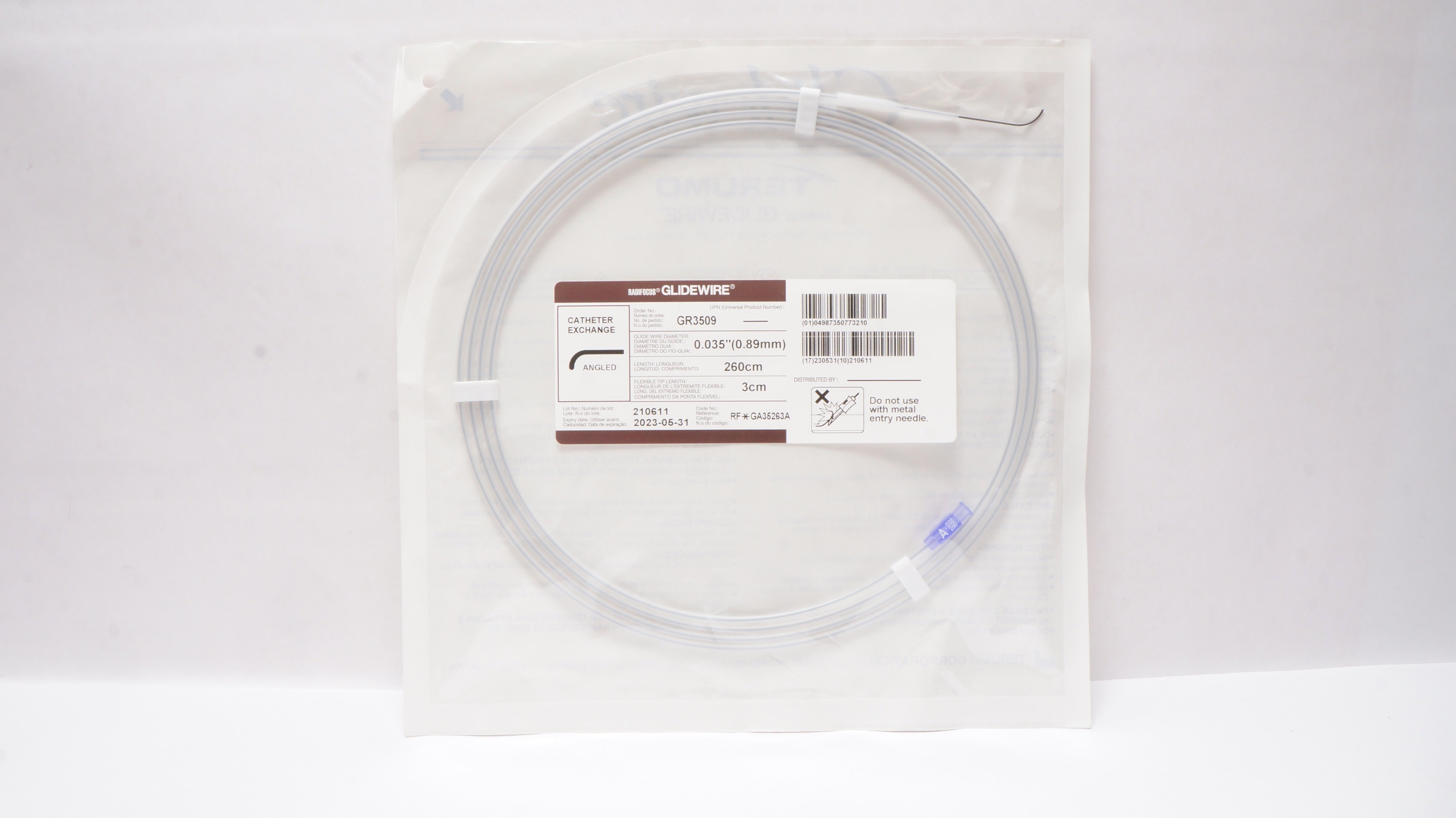Terumo GA35263A Radifocus GlideWire Cath. Exchange 0.035inch x 260cm x 3cm (x)