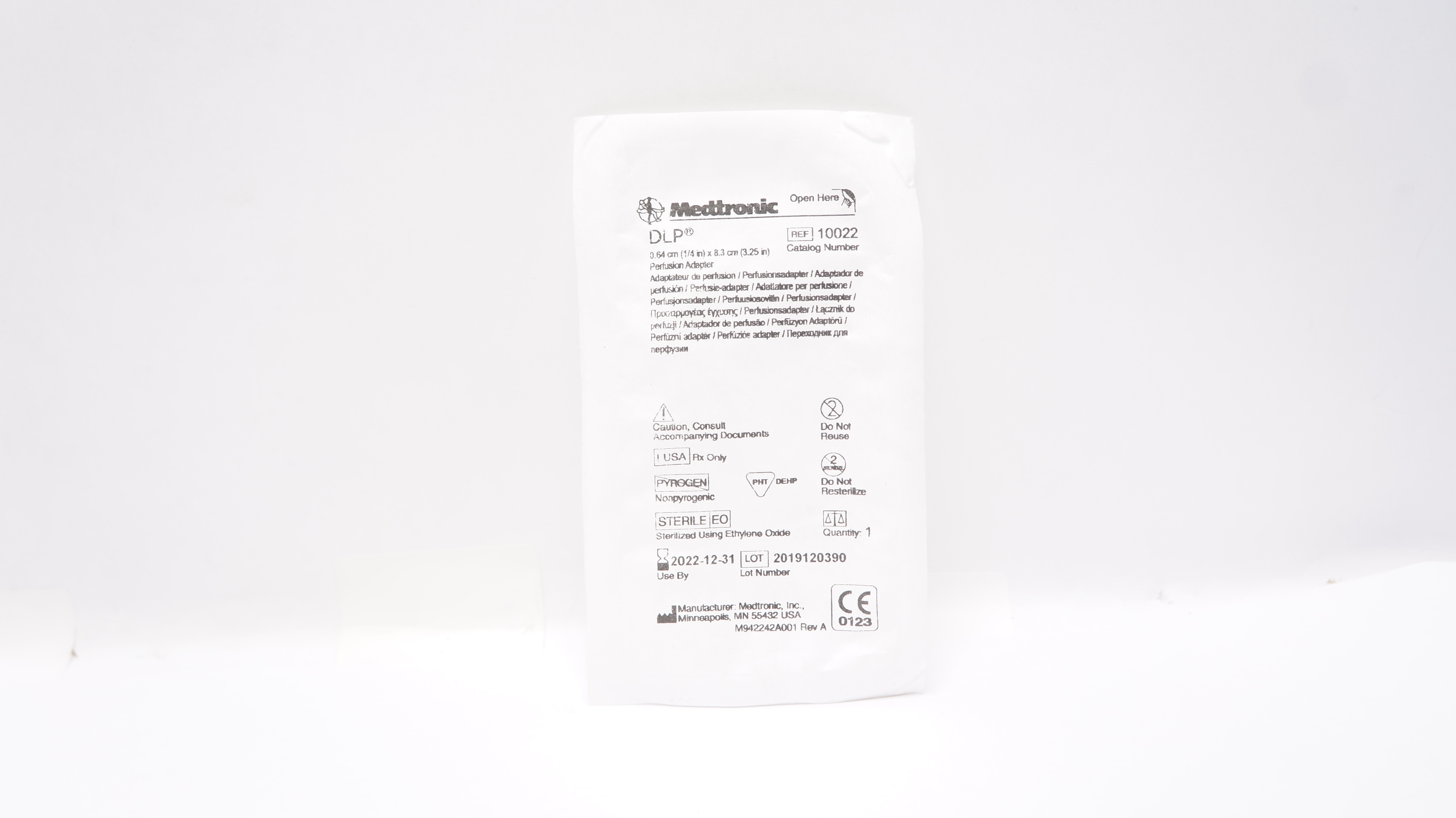 Medtronic 10022 DLP Perfusion Adapter 1/4inch x 3.25inch (x)