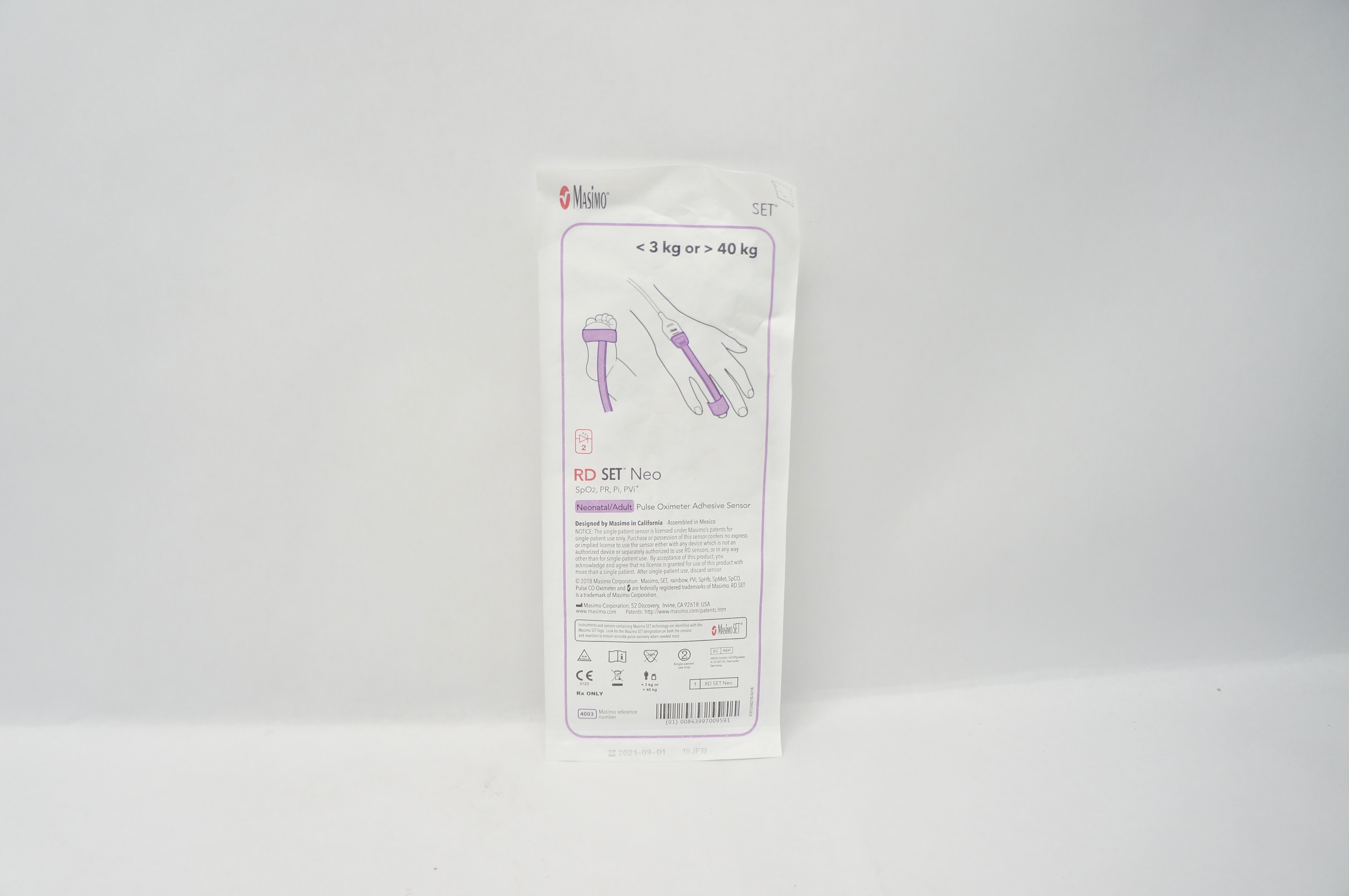Masimo 4003 RD SET Neonatal/Adult Pulse Oximeter Adhesive Sensor <3kg or>40kg(x)