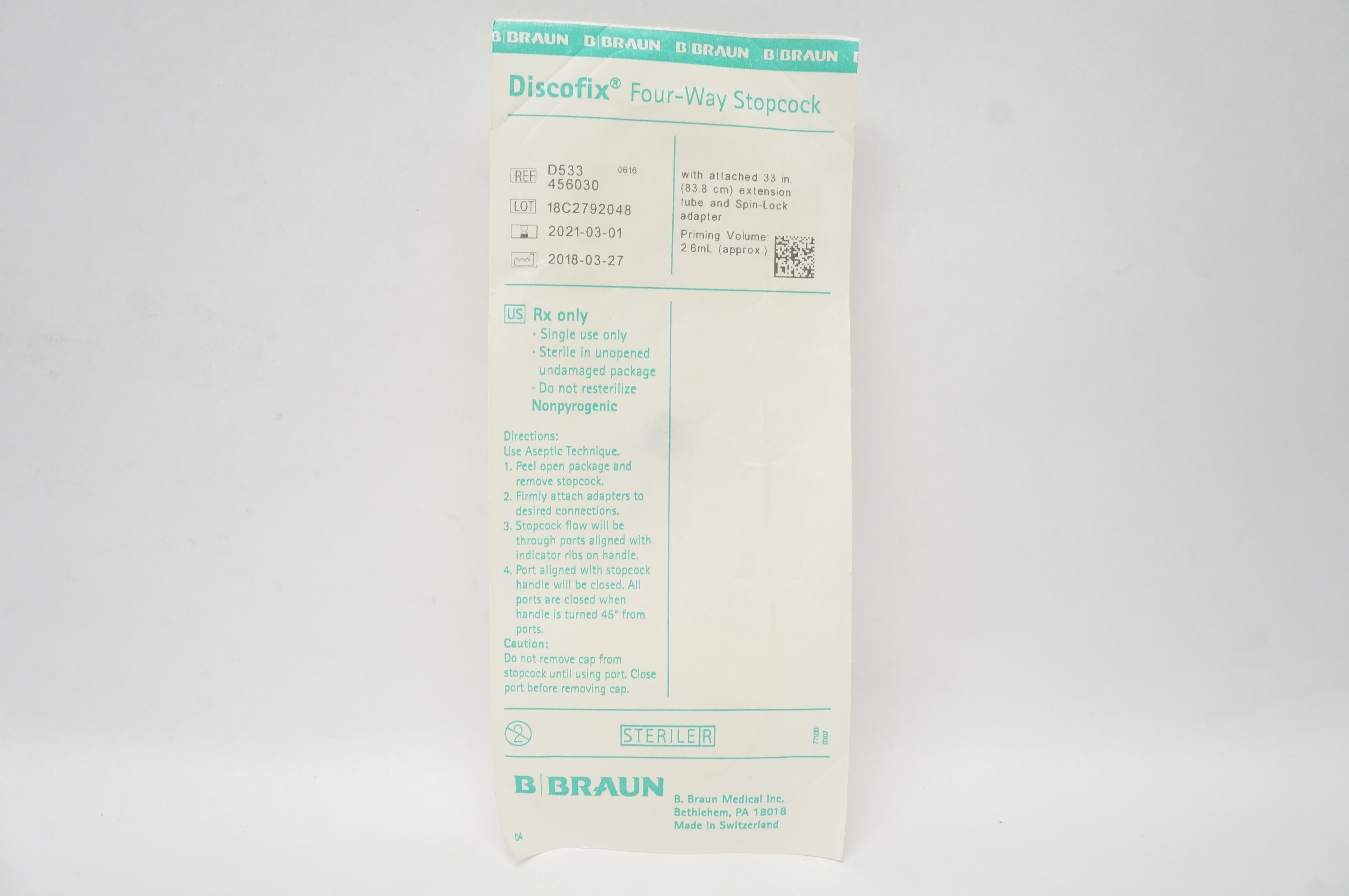 B.Braun D533 456030 Discofix 4-Way Stopcock 2.6ml (x)