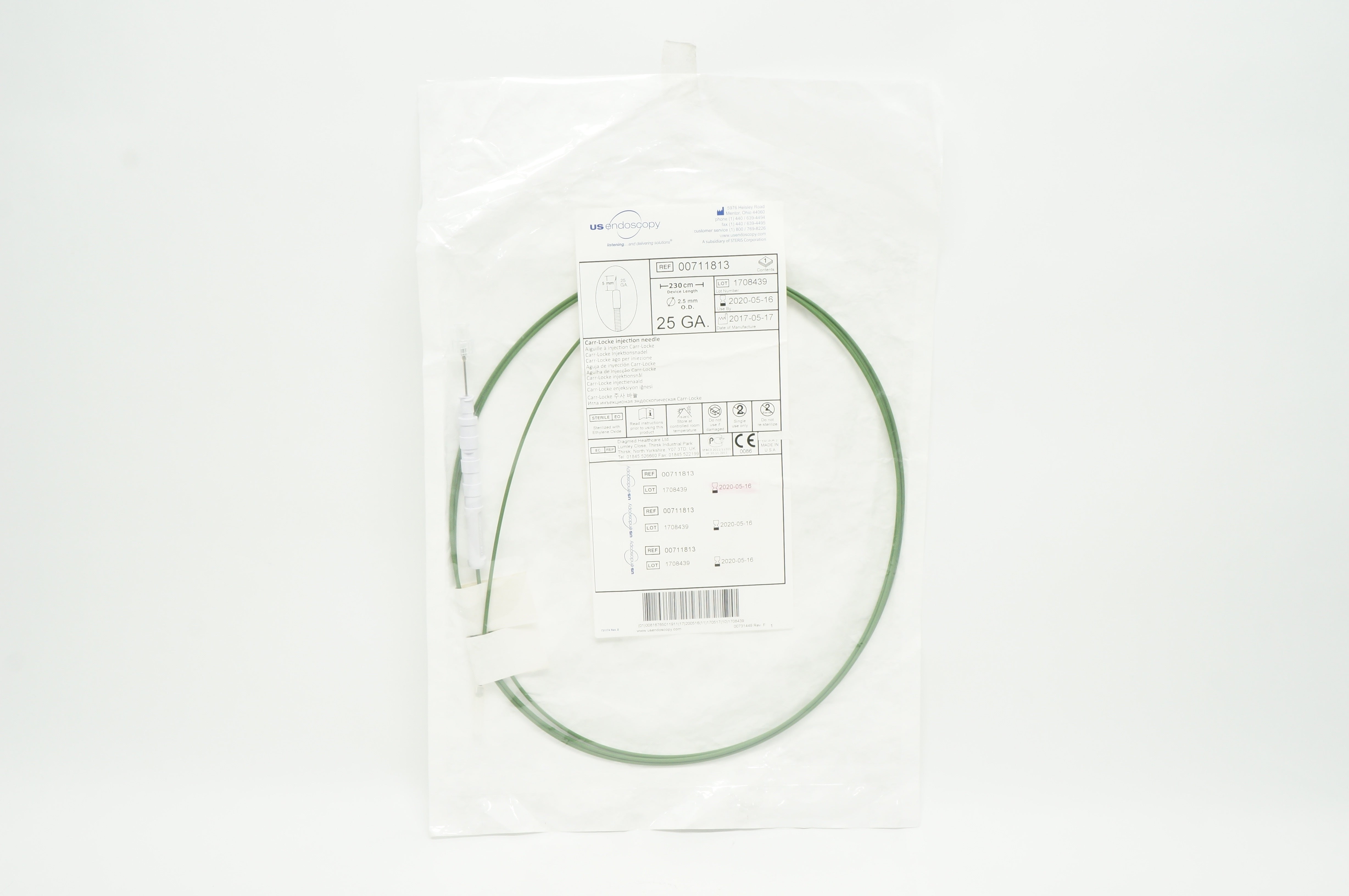 Steris 00711813 US Endoscopy Carr-Locke Injection Ndle 230cm x 2.5mmOD x 25GA(x)