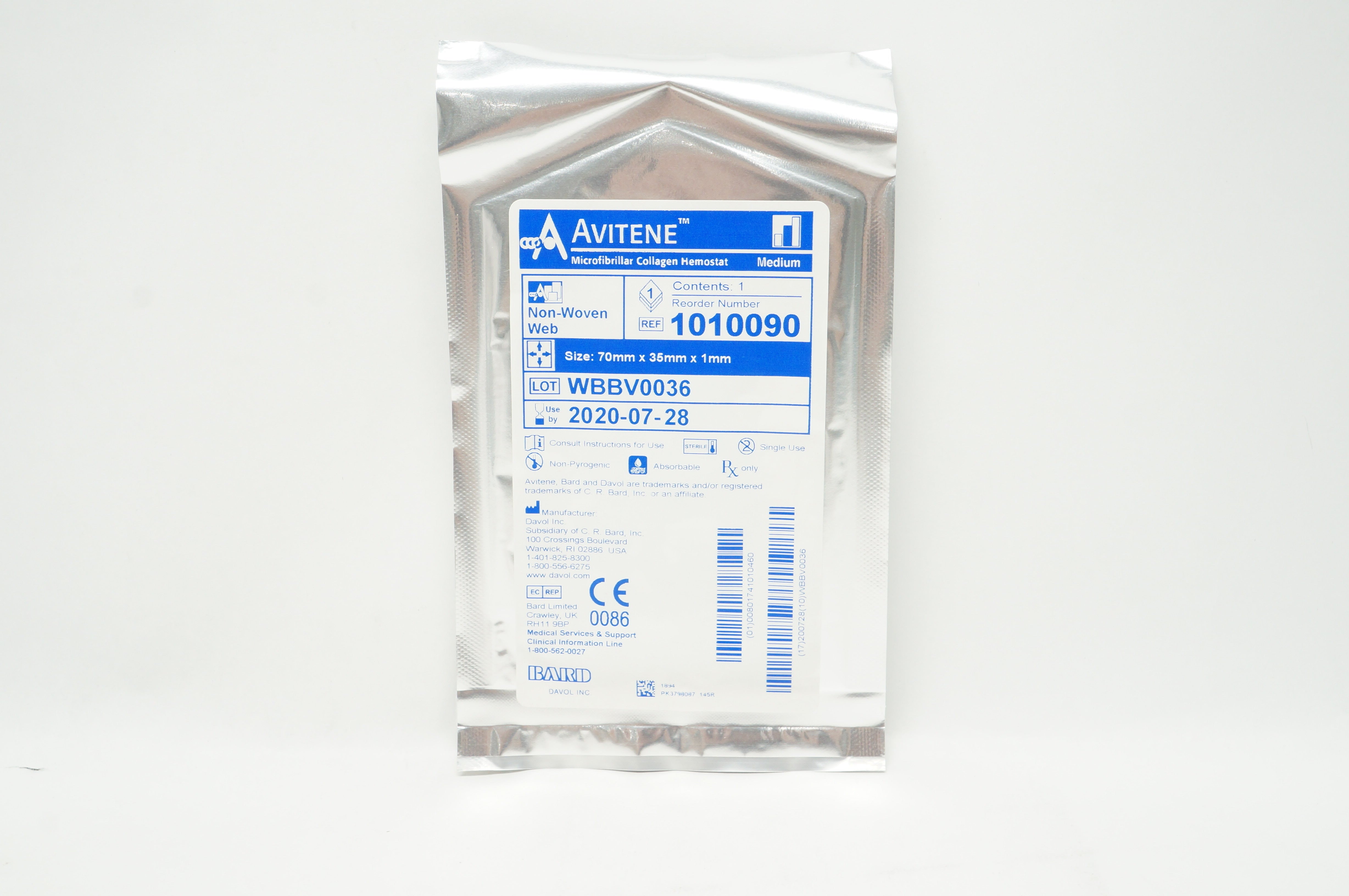 Bard 1010090 Avitene Microfibrillar Collagen Hemostat Medium (x)