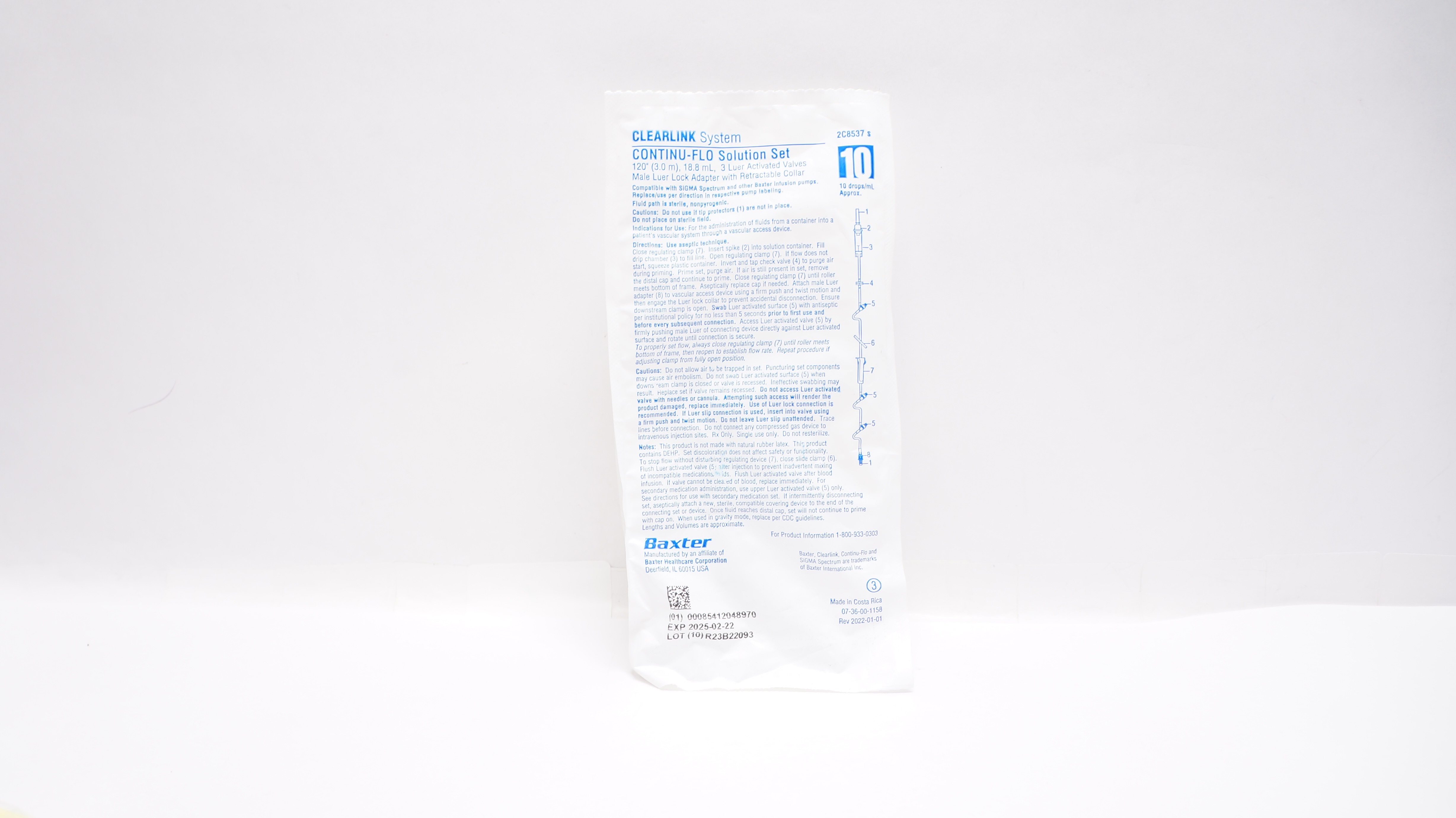 Baxter 2C8537 S Clearlink System Continu-Flo Solution Set 120inch ...