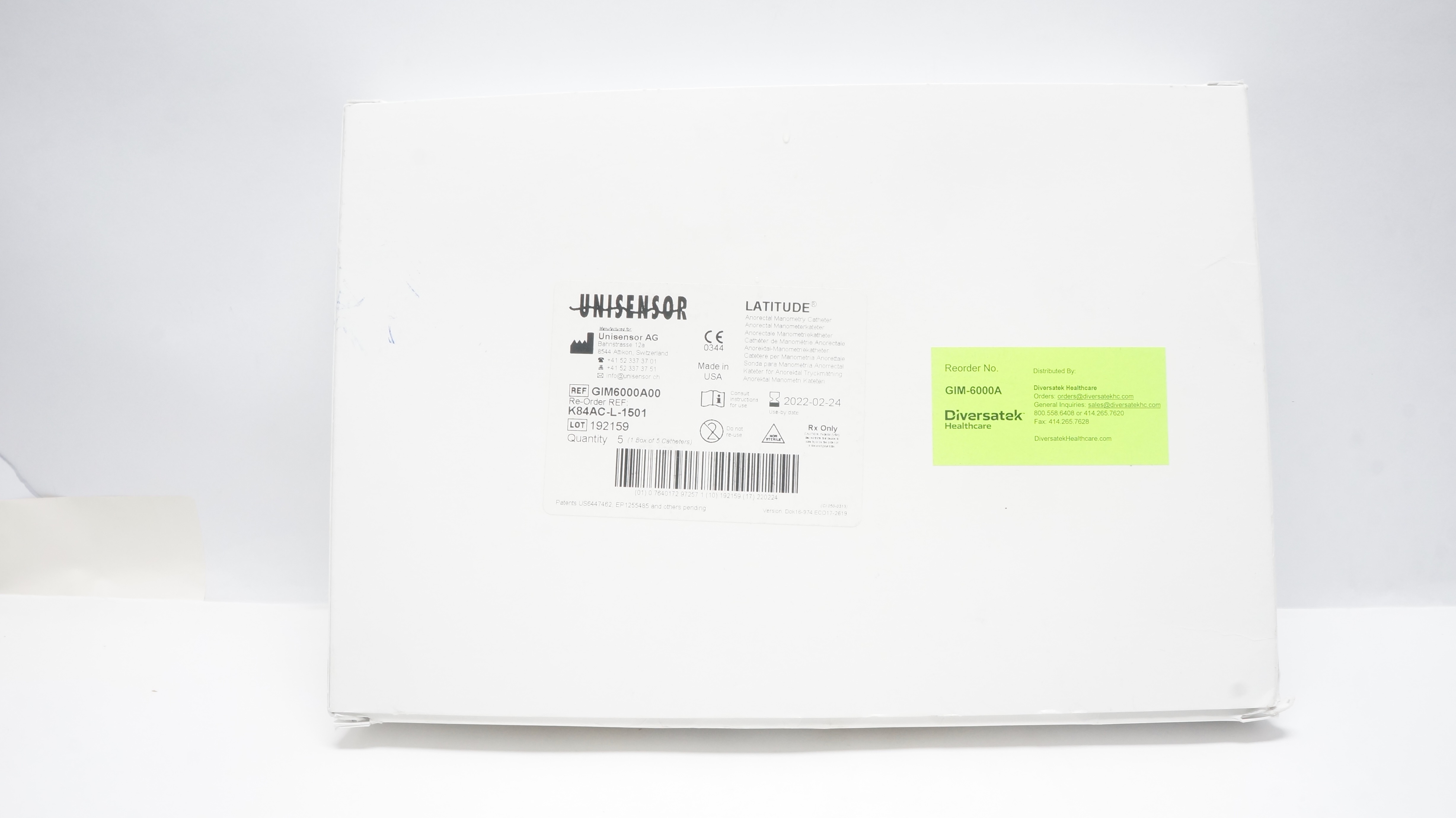 Unisensor AG GIM6000A00 Latitude Anorectal Manometry Cath.(x) - Box of 3