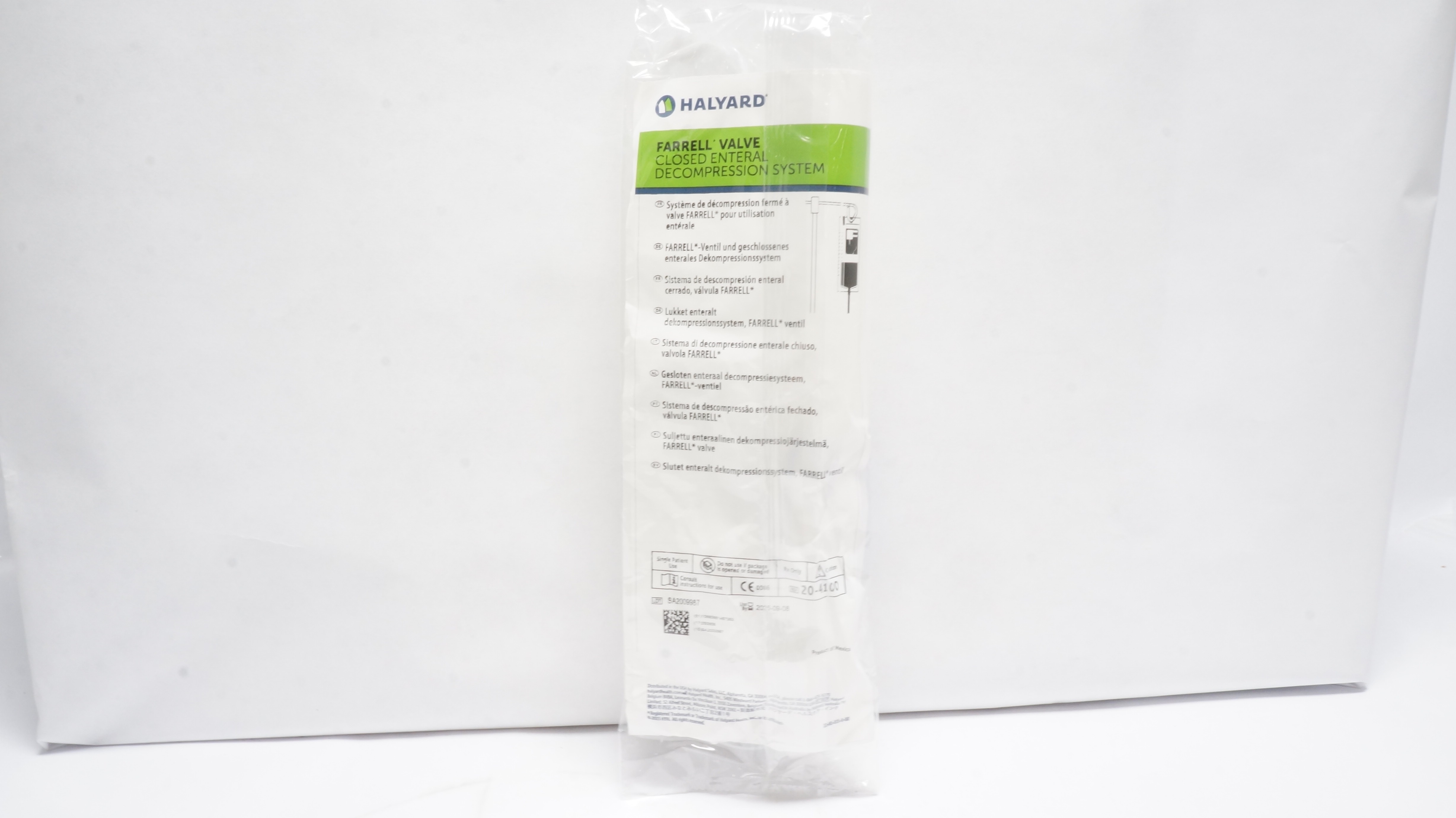 Halyard 20-4100 Farrell Valve Closed Enteral Gastric Decompression System (x)