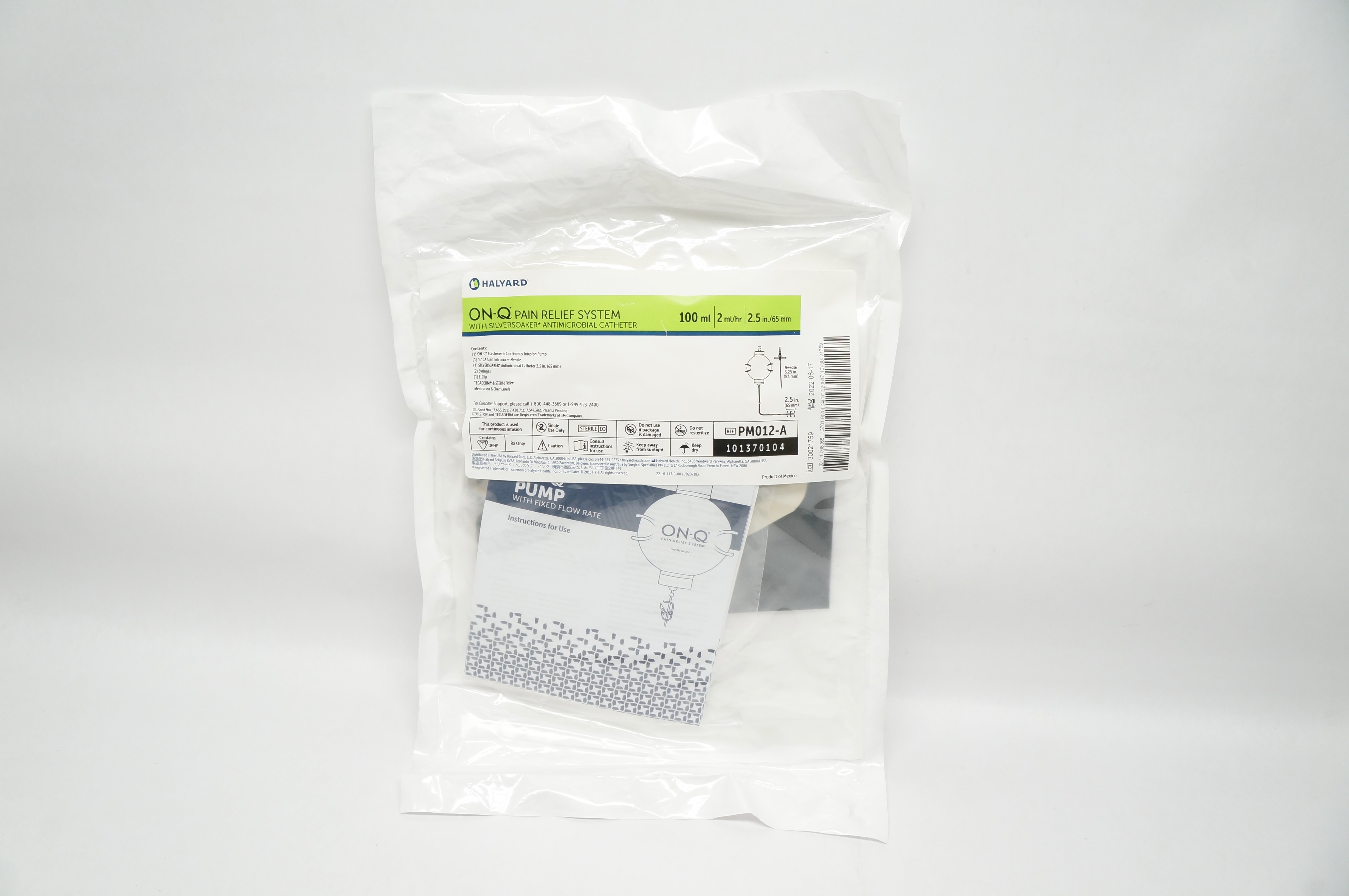 Halyard PM012-A On-Q Pain Relief System with Cath 100ml Ndle 3.25in. 2.5in. (x)