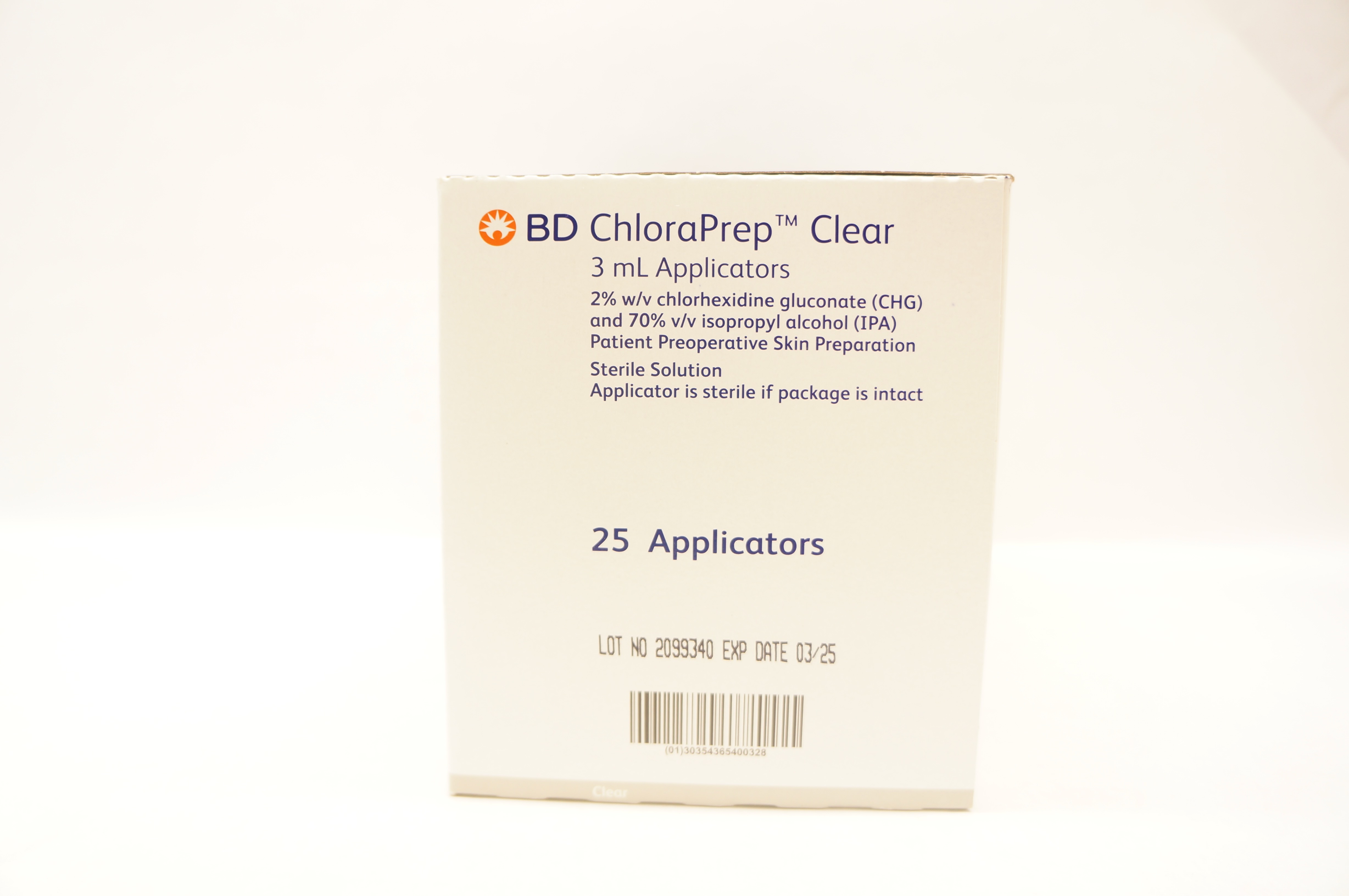 BD 930400 ChloraPrep Clear Applicators 0.10fl.oz. Each Box of 25