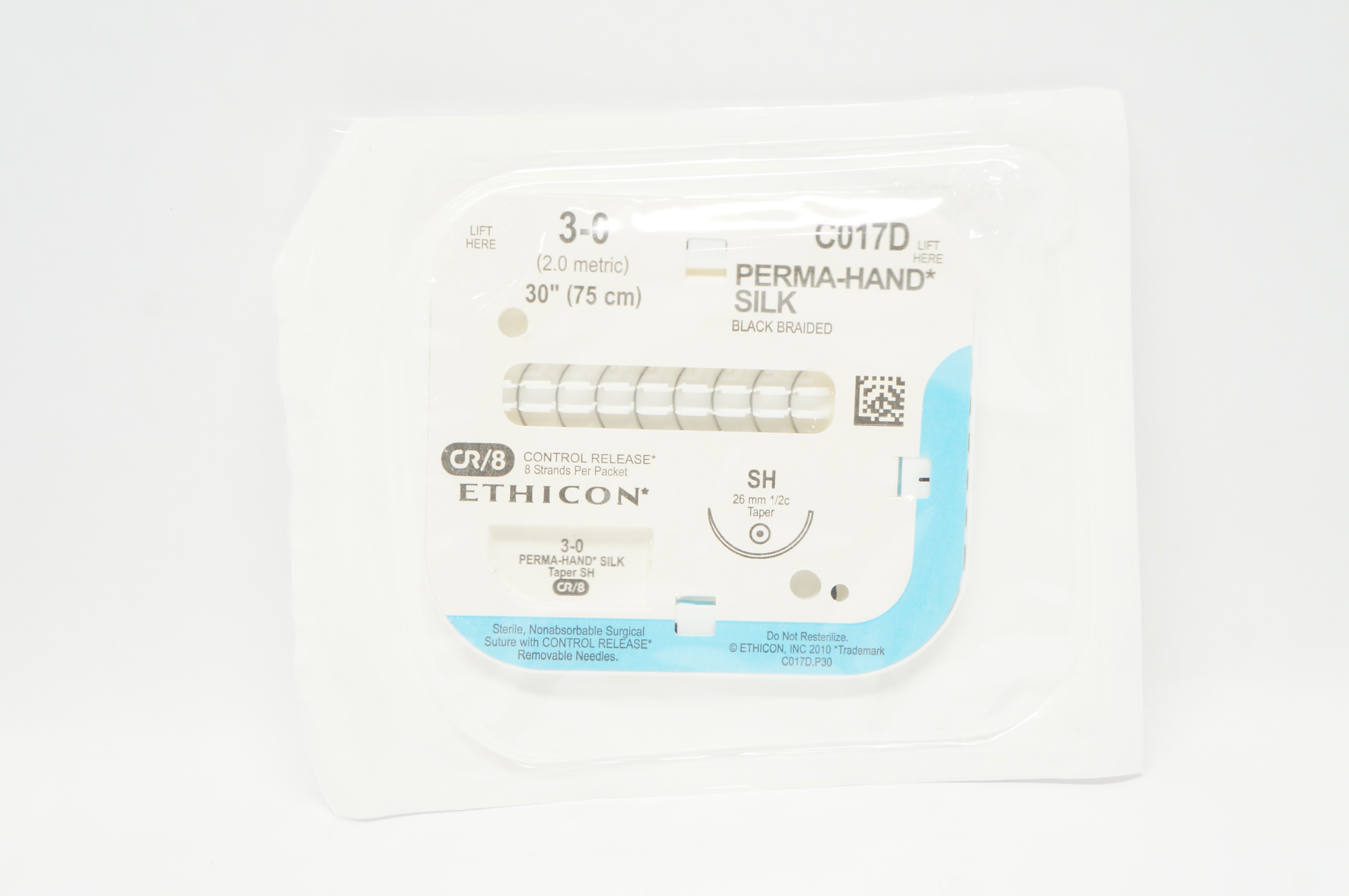 Ethicon C017D 3-0 PERMA-HAND SILK SH 26mm 1/2c Taper, 30inch