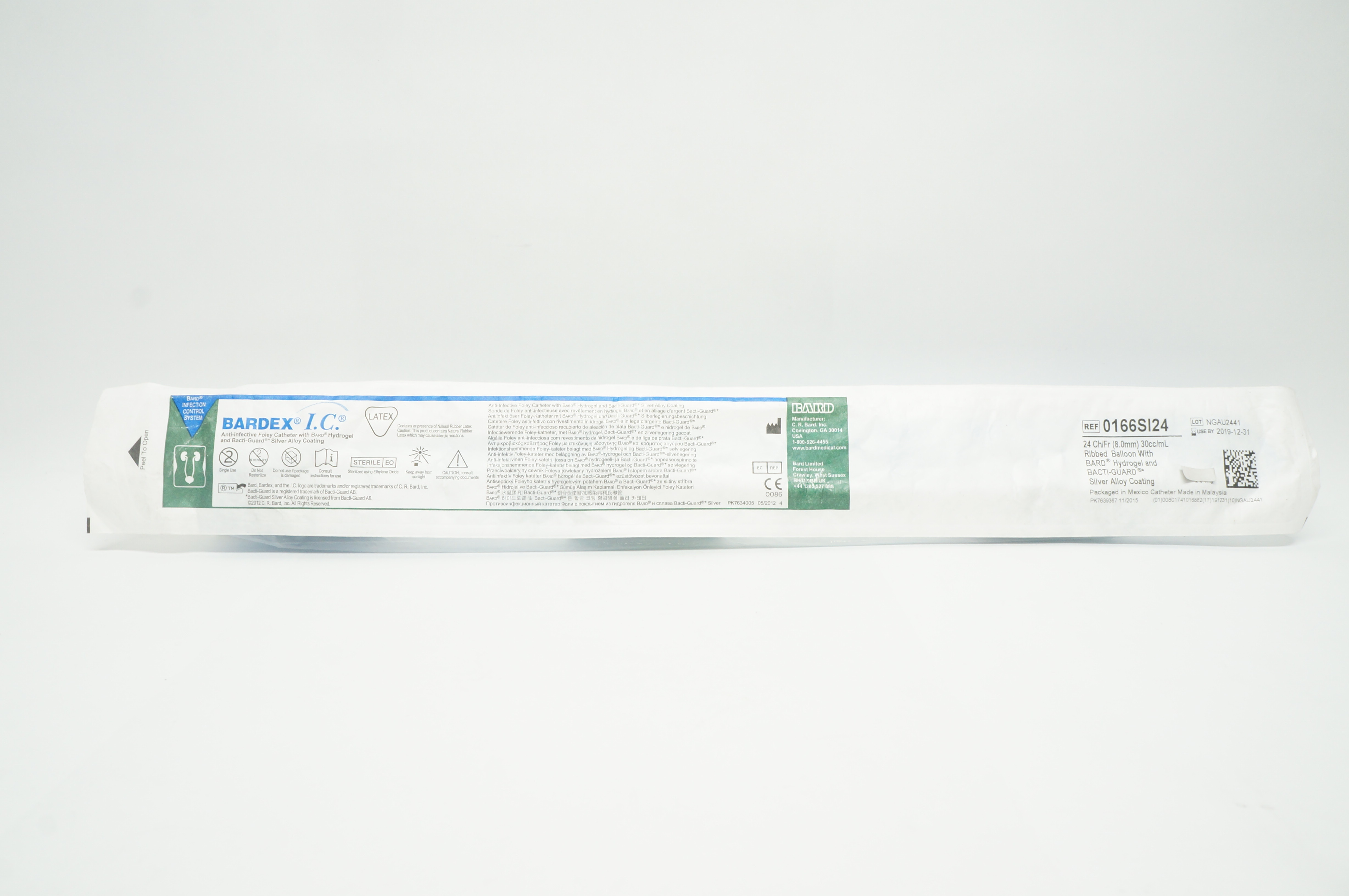 Bard 0166SI24 Bardex I.C. Anti-Infective Foley Cath. 24Ch/Fr x 30cc/mL (x)