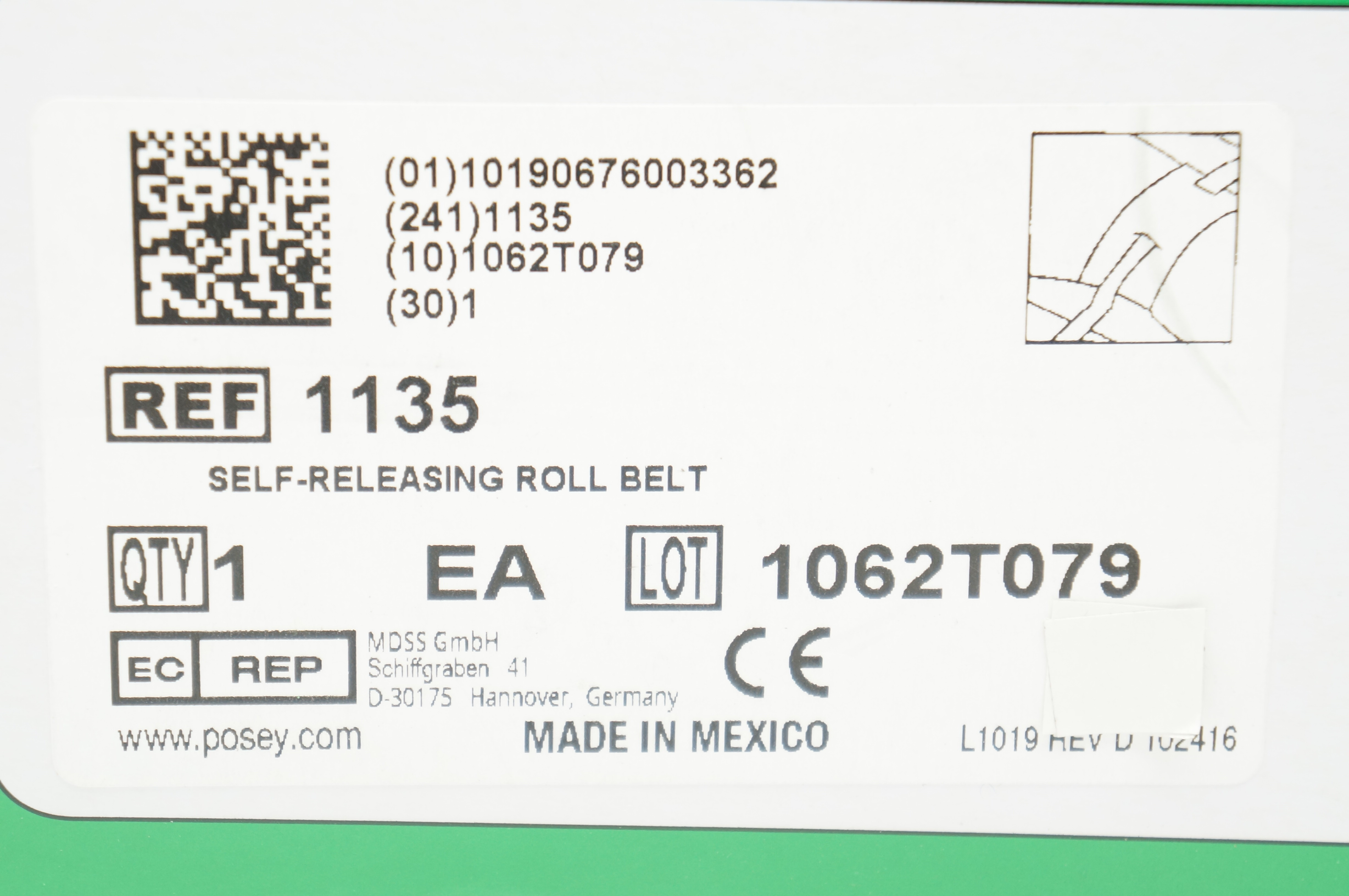 Posey 1135 Self Releasing Roll Belt