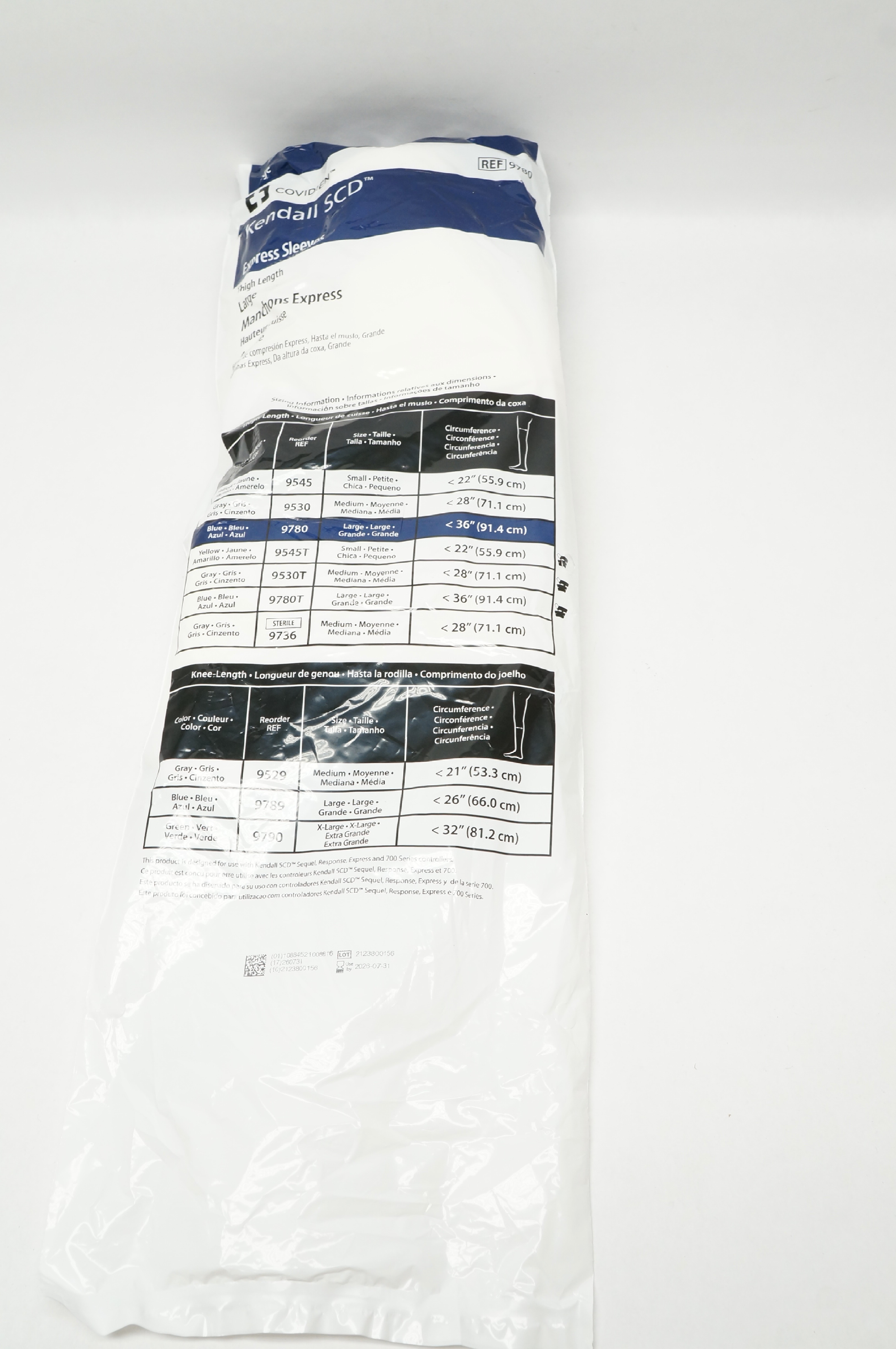 Covidien 9780 Kendall SCD Express Sleeves Thigh Length Large