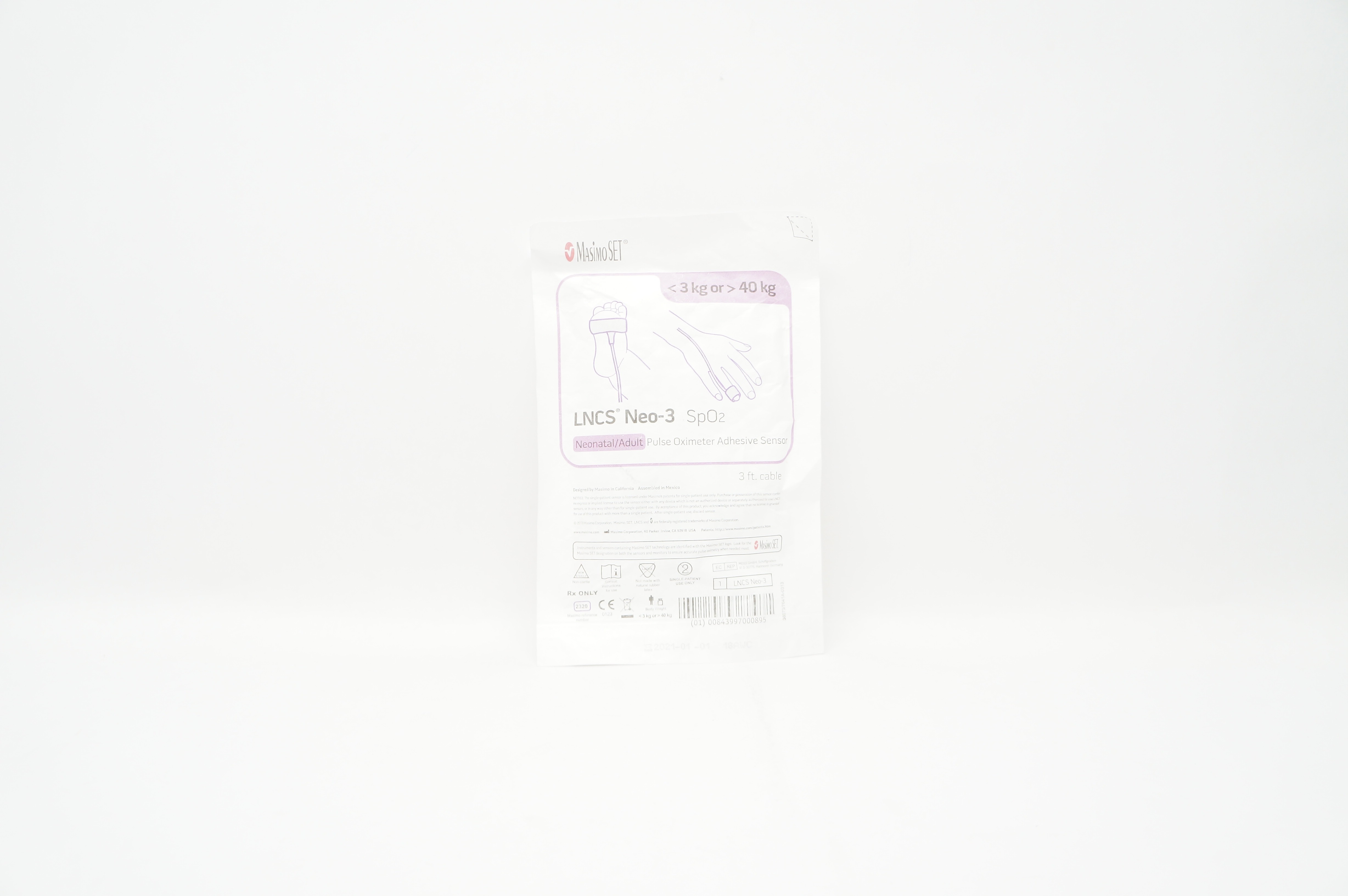 MasimoSet 2320 LNCS Neo-3 SpO₂ Pulse Oximeter Adhesive Sensor,<3kg or > 40kg (x)