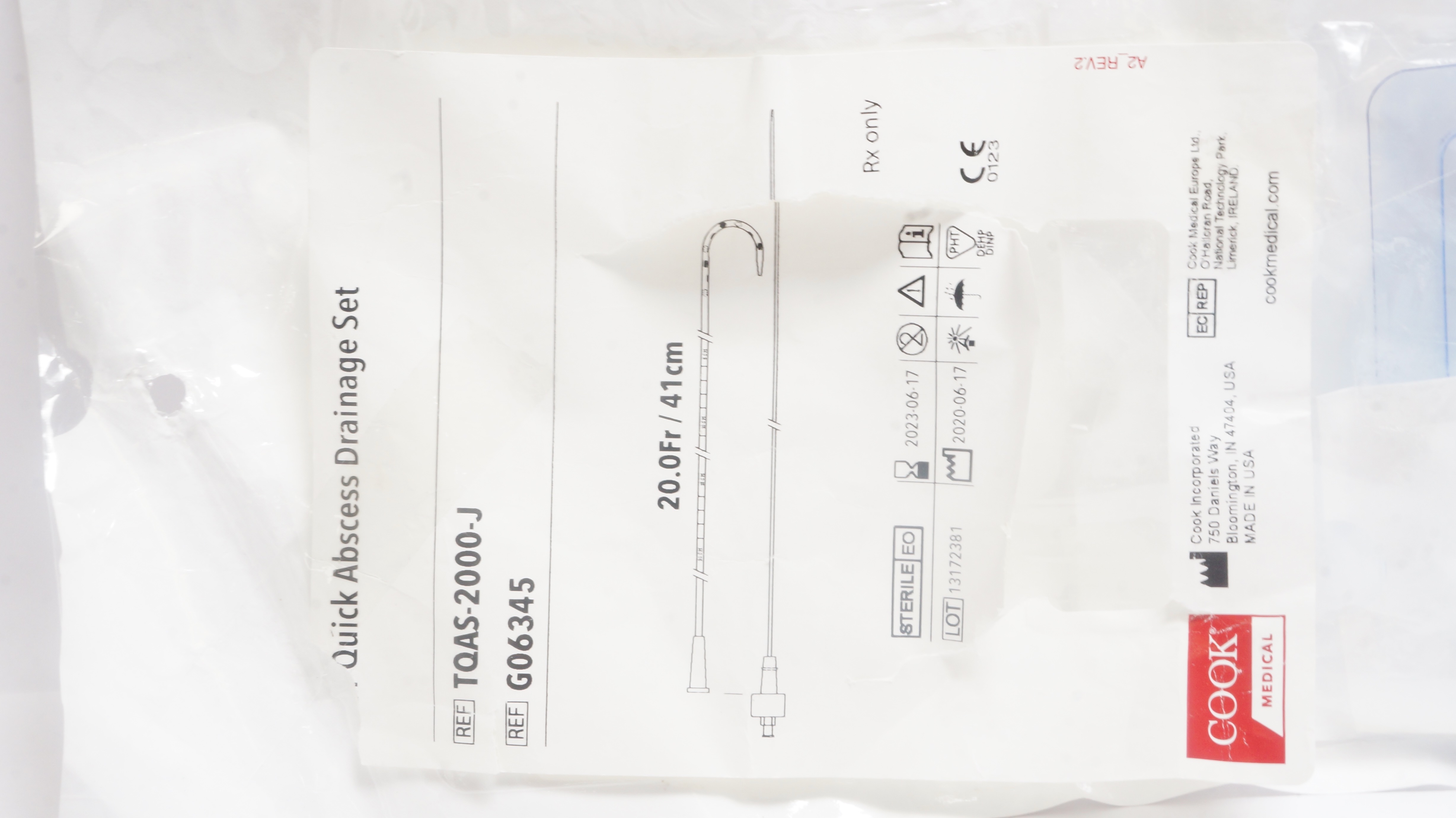 Cook Medical G06345 Thal-Quick Abscess Drainage Set 20.0Fr/41cm (x)