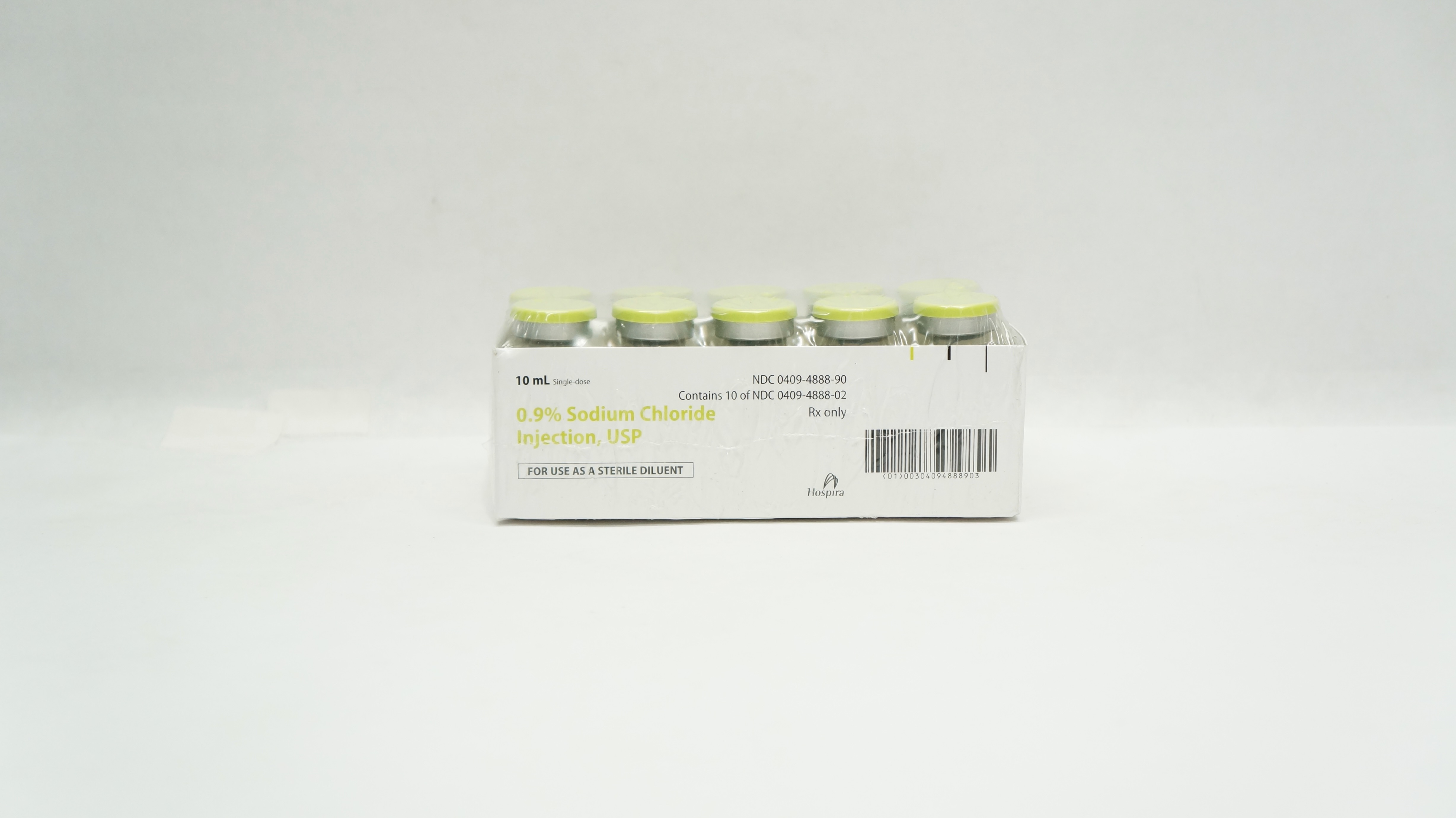 Hospira NDC 0409488890 0.9 Sodium Chloride Injection,USP 10ml Pack