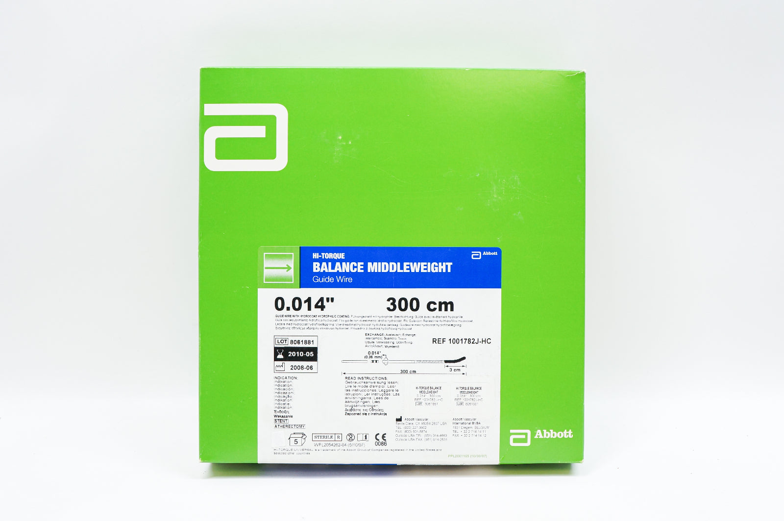 Abbott 1001782J-HC Hi-Torque Balance Guide Wire 0.014in. x 300cm (x) - Box of 5