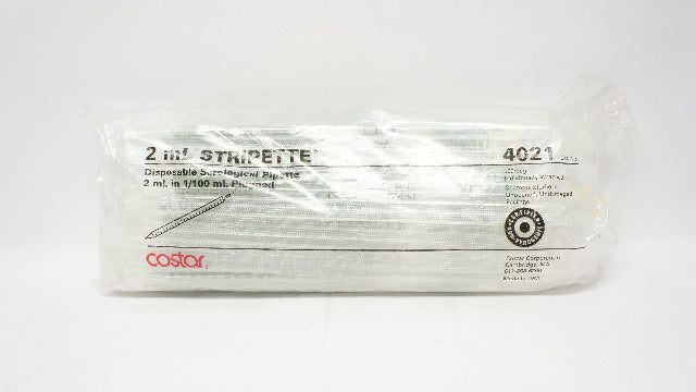 Corning 4021 Costar 2mL Stripette Pipets, Polystyrene, Sealed - Bag of 100