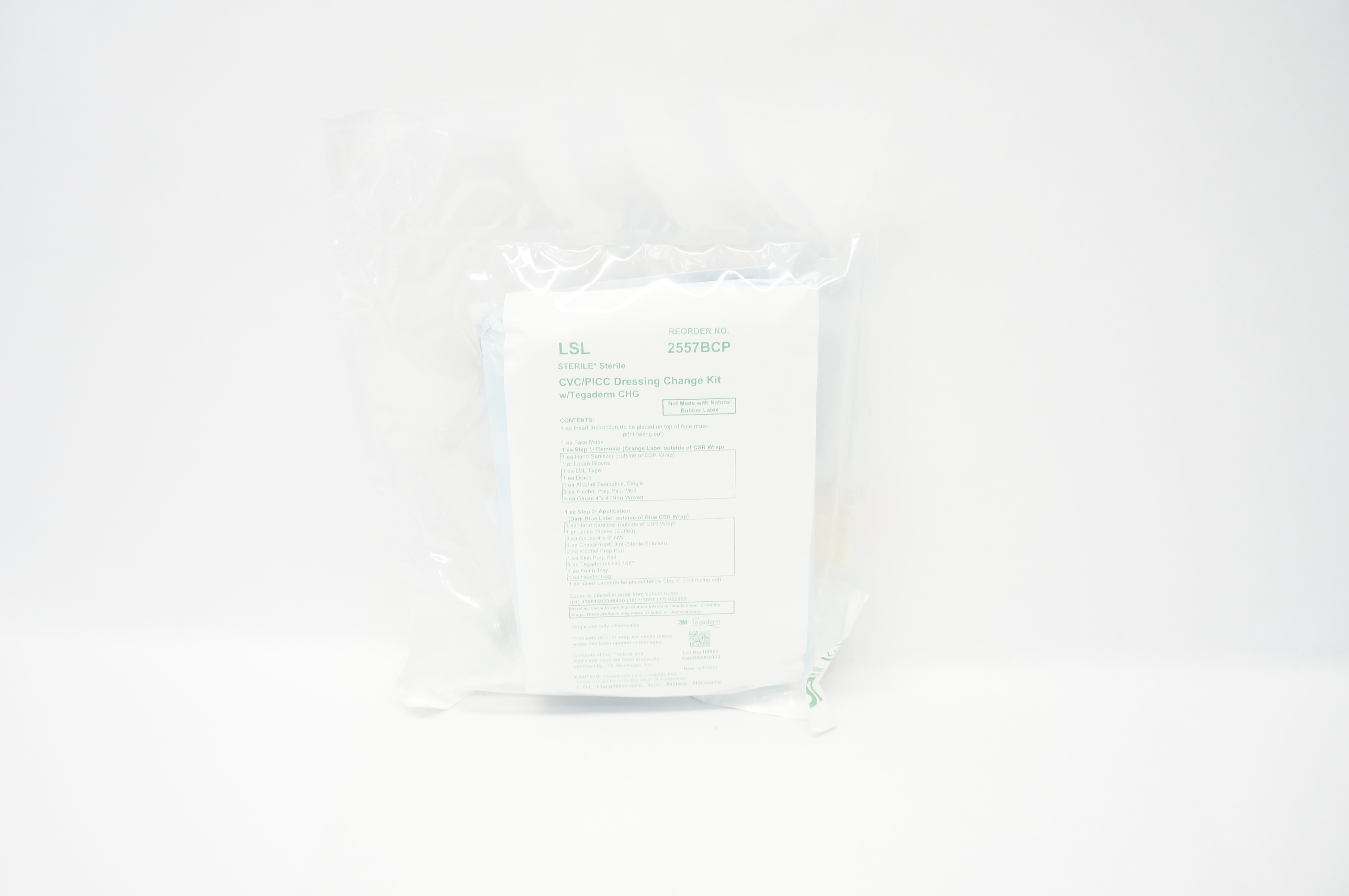 3M 2557BCP LSL CVC/PICC Dressing Change Kit w/Tegaderm CHG