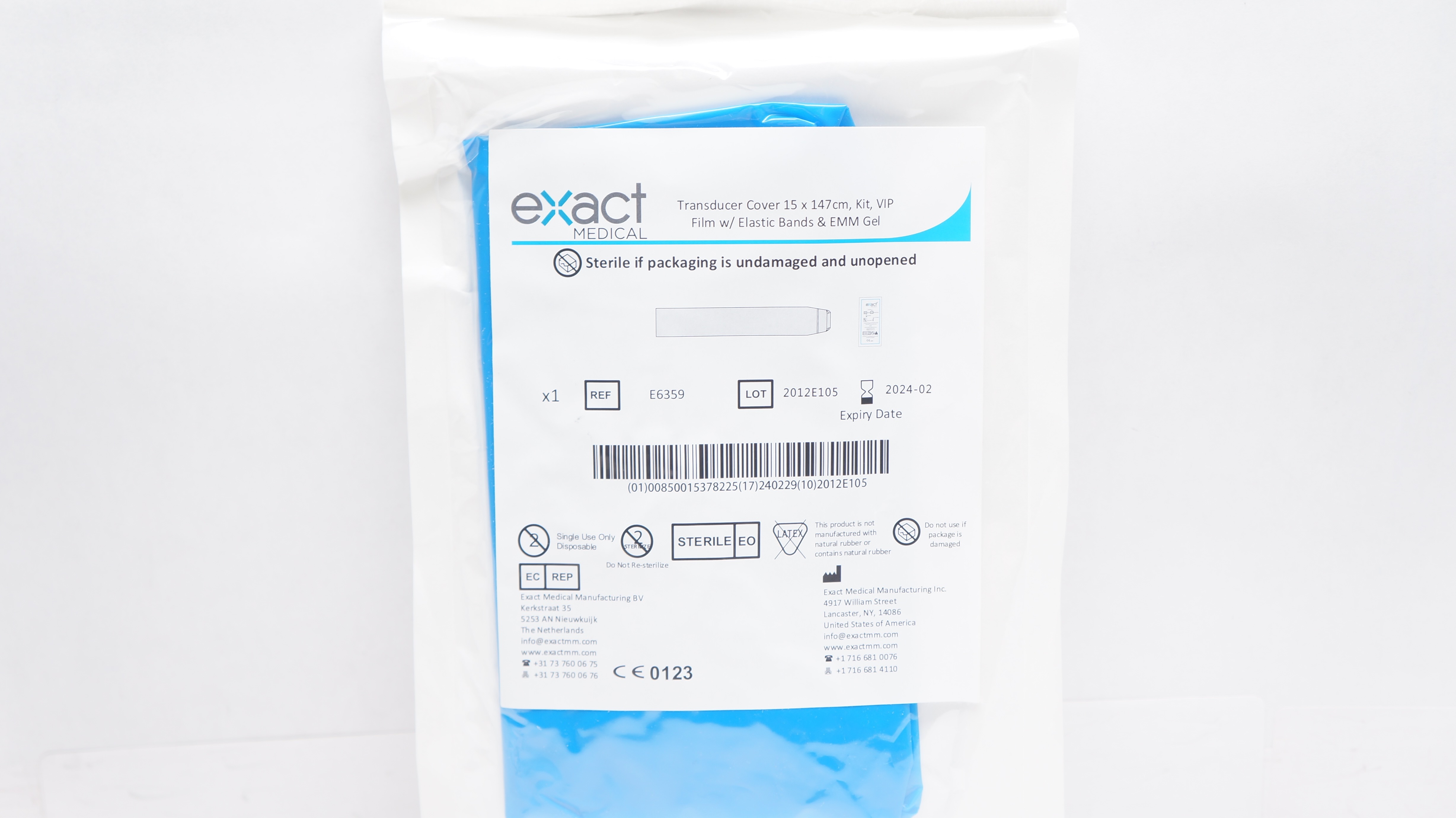 Exact Medical E6359 Transducer Cover 15 x 147cm Kit, VIP Film (x)