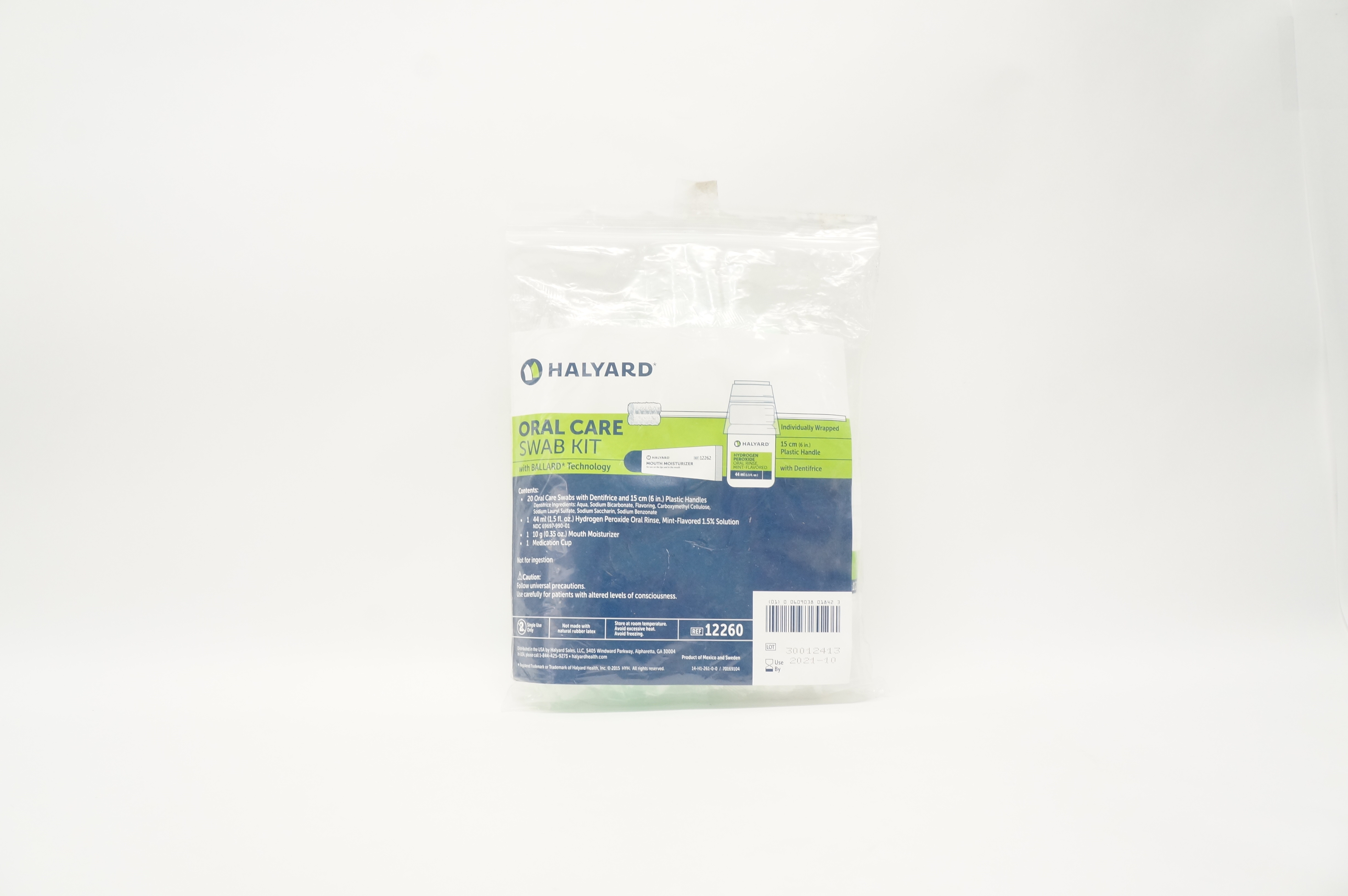 Halyard 12260 Oral Care Swab Kit with Plastic Handle 6 inch (x)