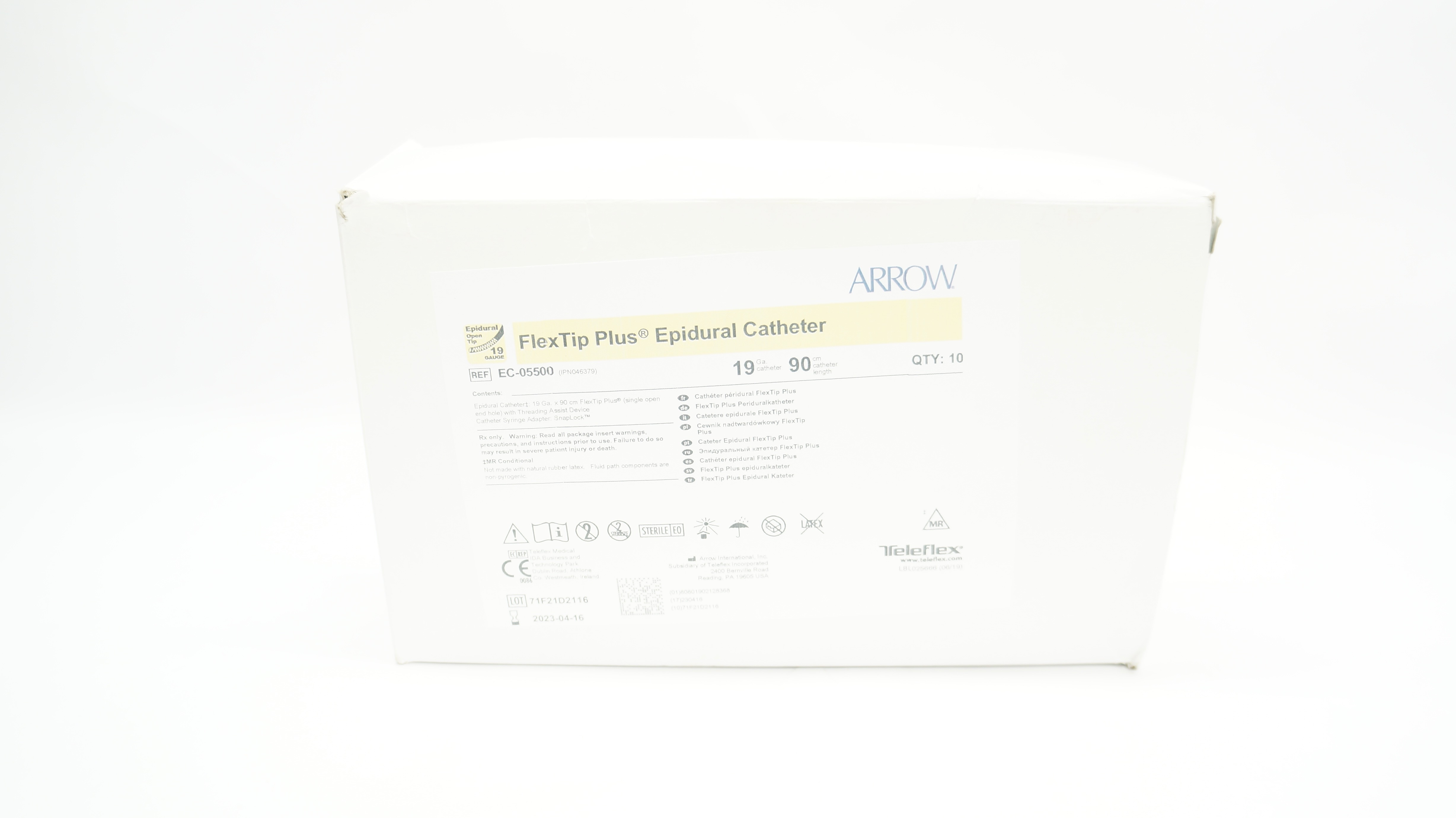 Arrow EC-05500 FlexTip Plus Epidural Cath. 19Ga x 90cm (x)- Box of 8
