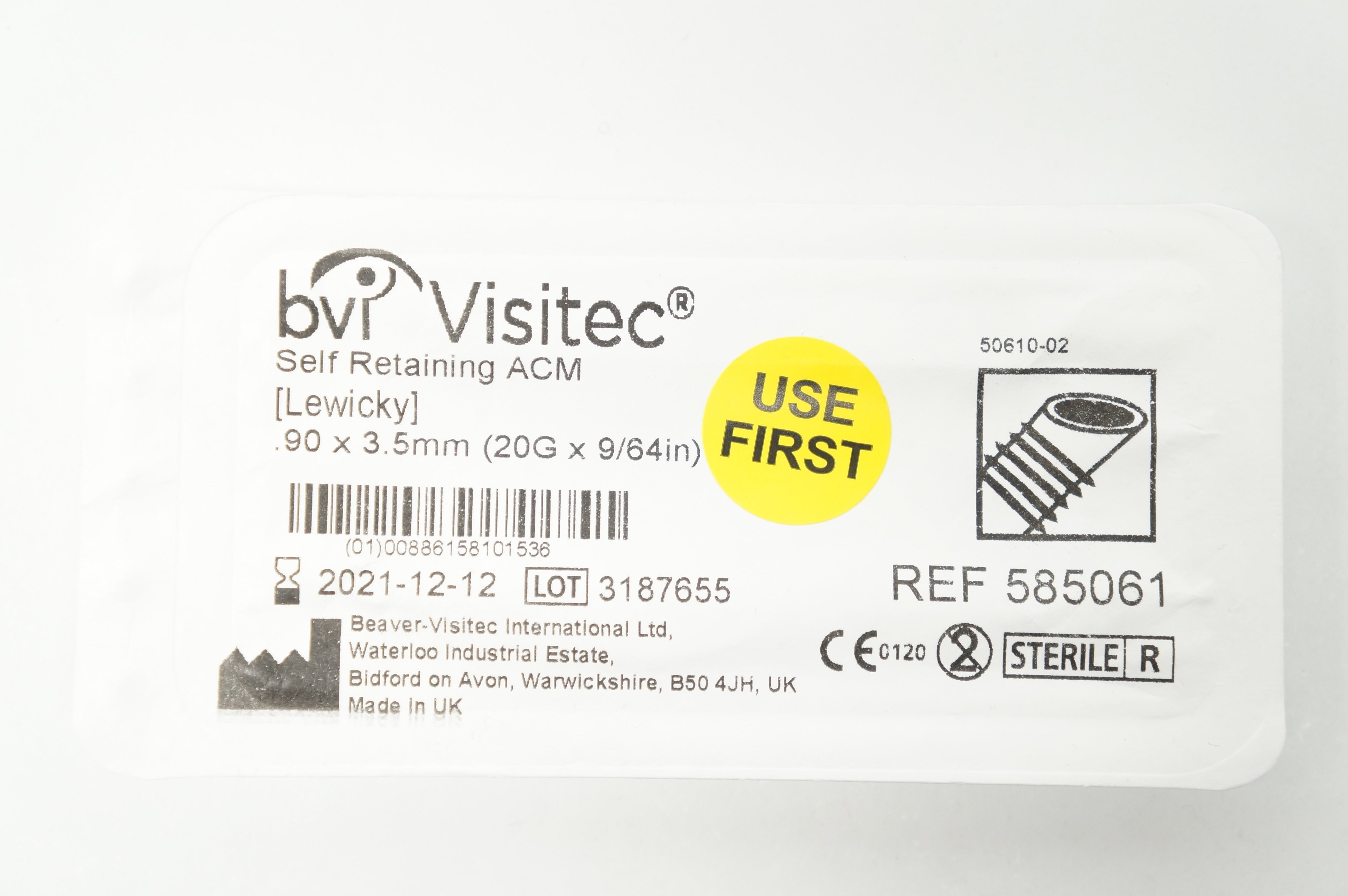 BVI Beaver 585061 Visitec Self Retaining ACM (Lewicky) 20G x 9/64 inch