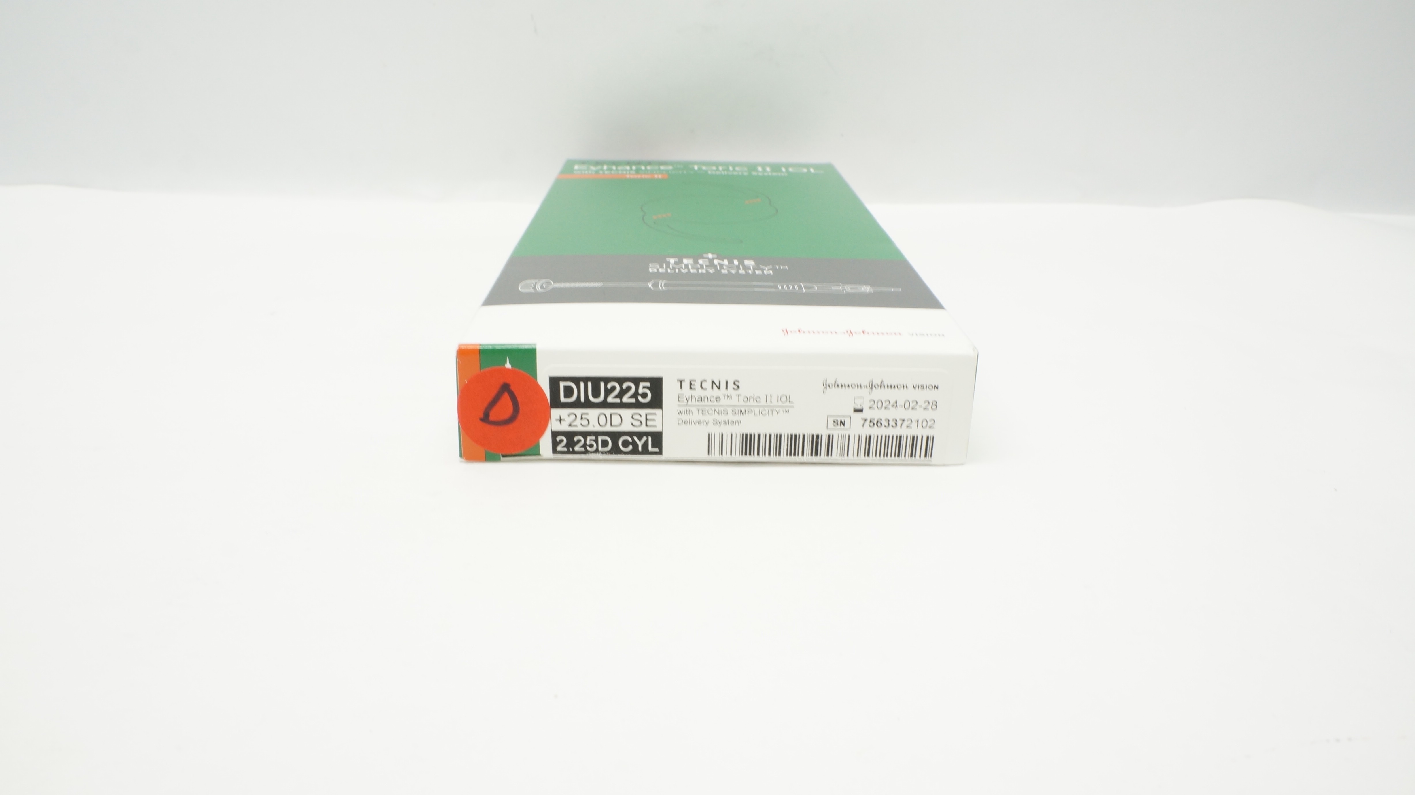 Johnson&Johnson DIU225 Tecnis Eyhance Toric II IOL 25.0D SE 2.25D CYL (x)