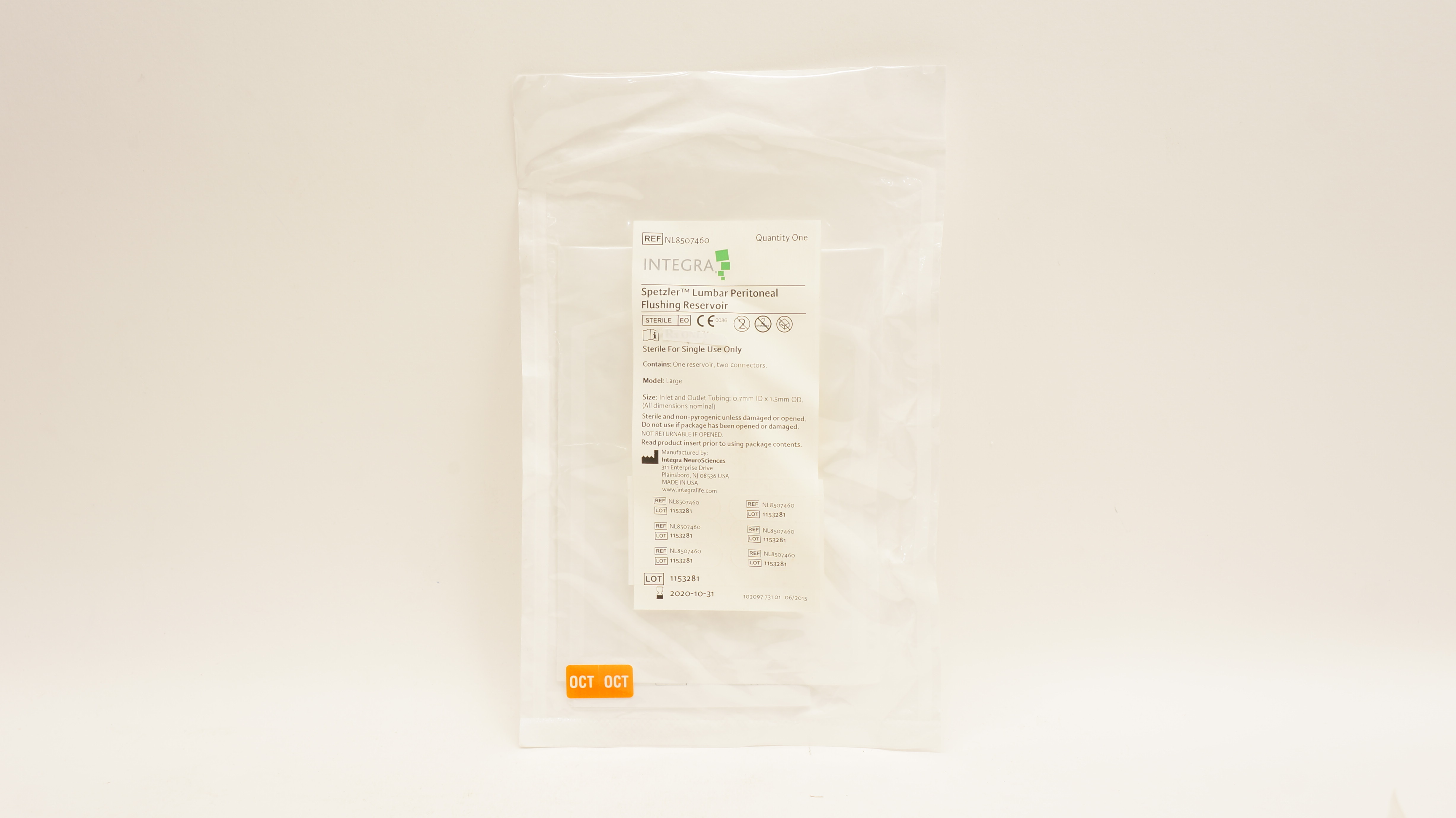 Integra NL8507460 Spetzler Lumbar Peritoneal Flushing Reservoir Large (x)