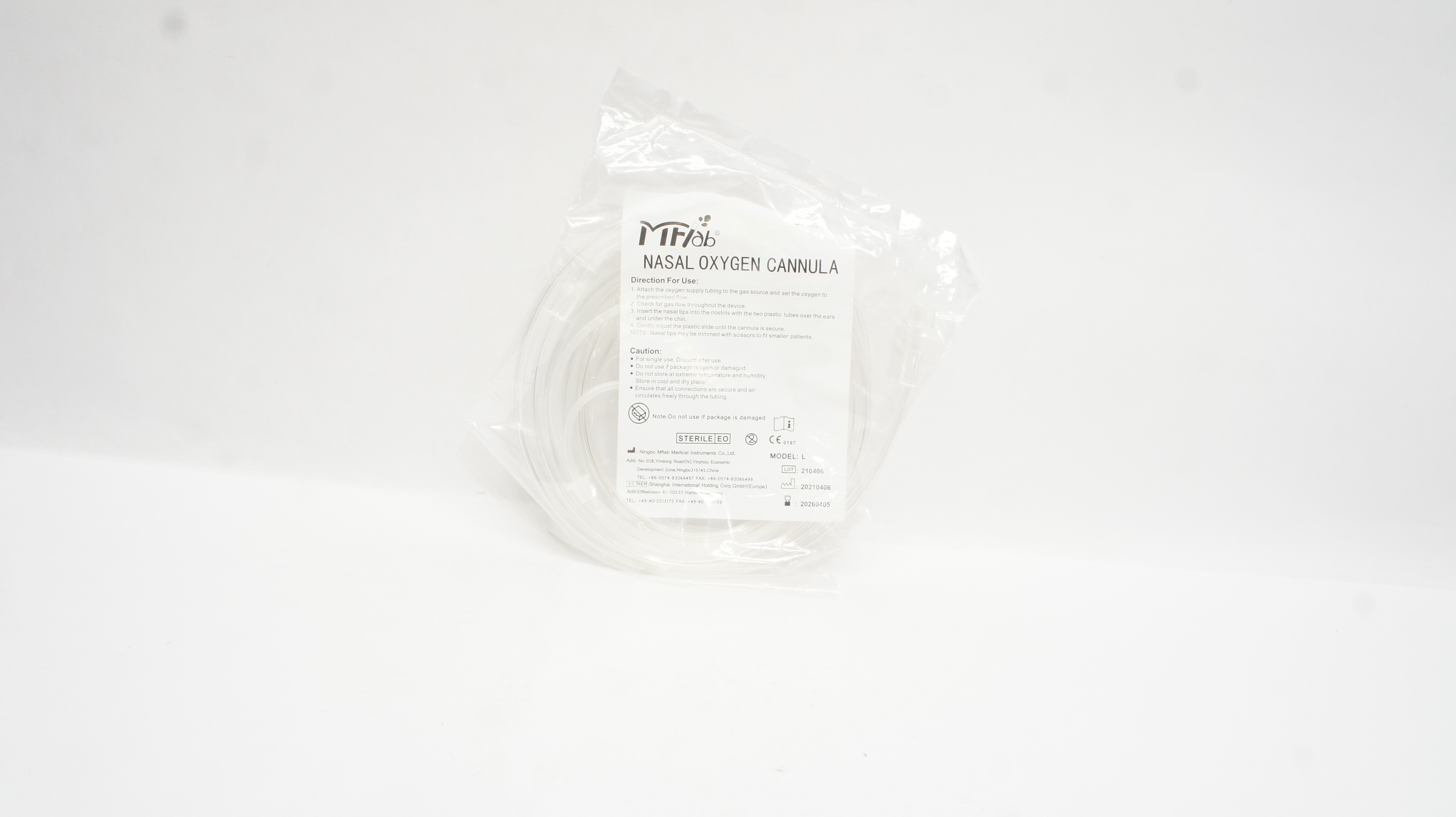 Ningbo Mflab Medical Nasal Oxigen Cannula, Model L