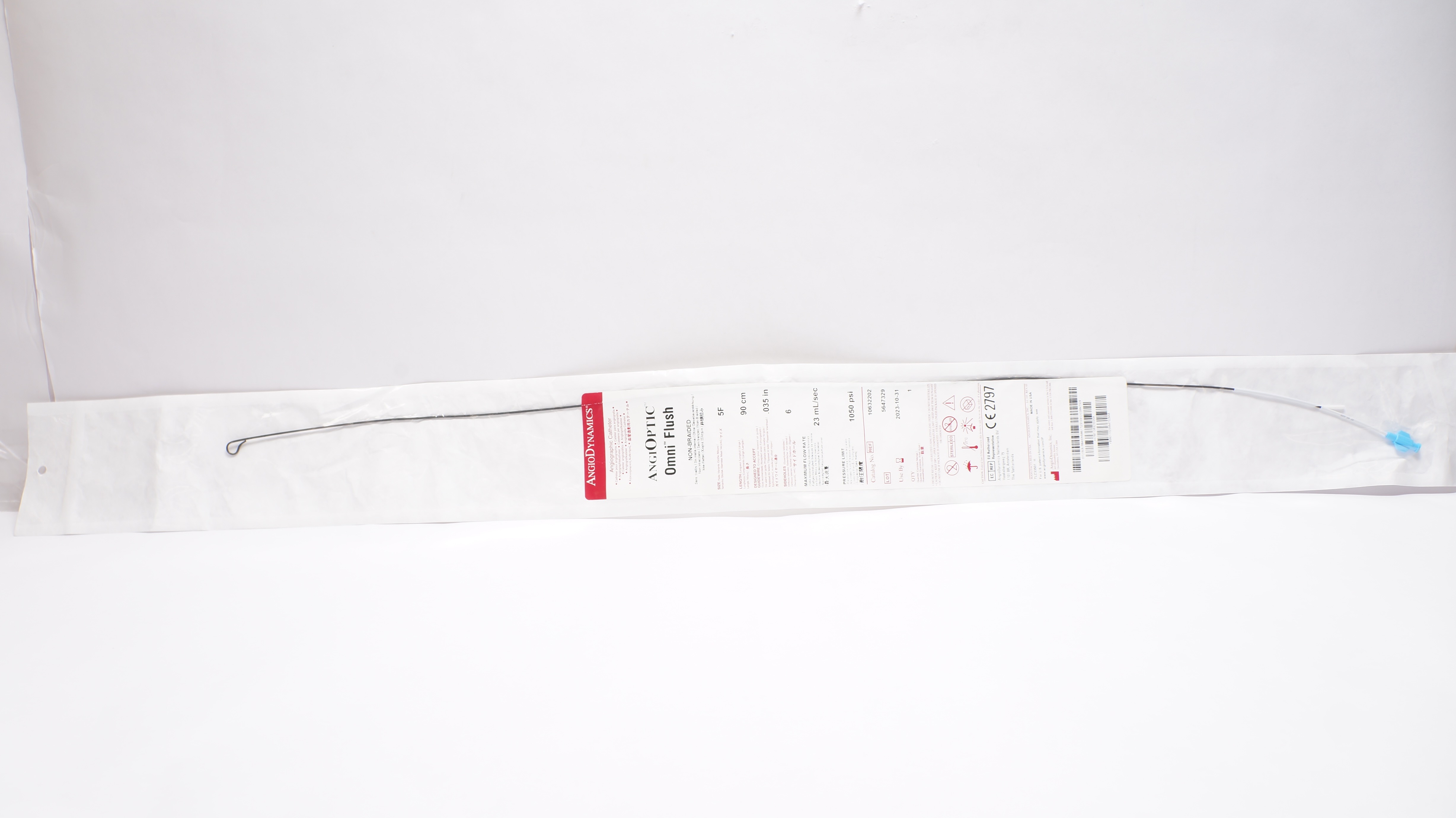 AngioDynamics 10632202 AngiOptic Omni Flush Non-Braided Cath.5Fx90cmx035In (x)
