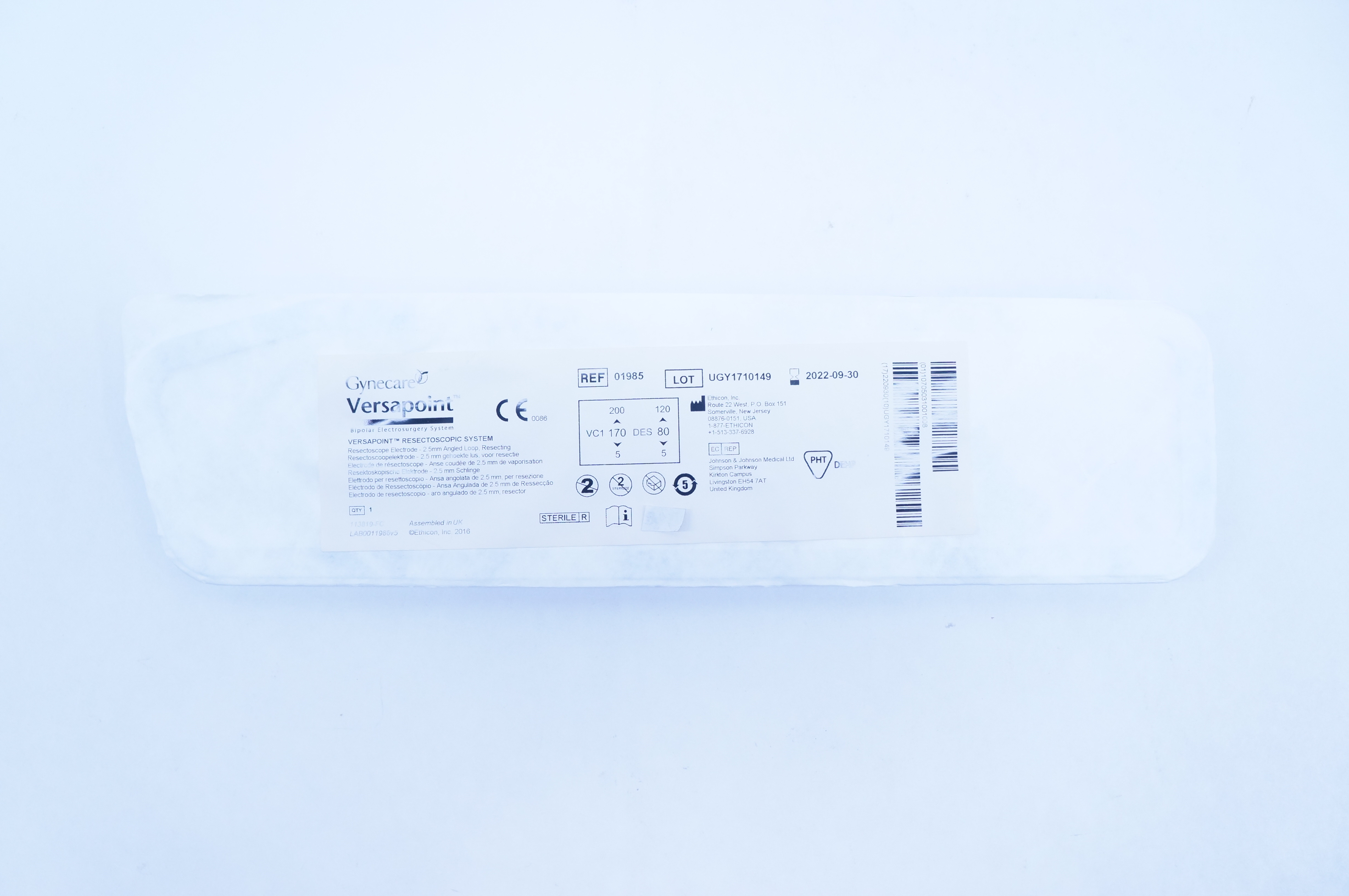 Gynecare 01985 Ethicon Versapoint Resectoscopic System, 2.5mm
