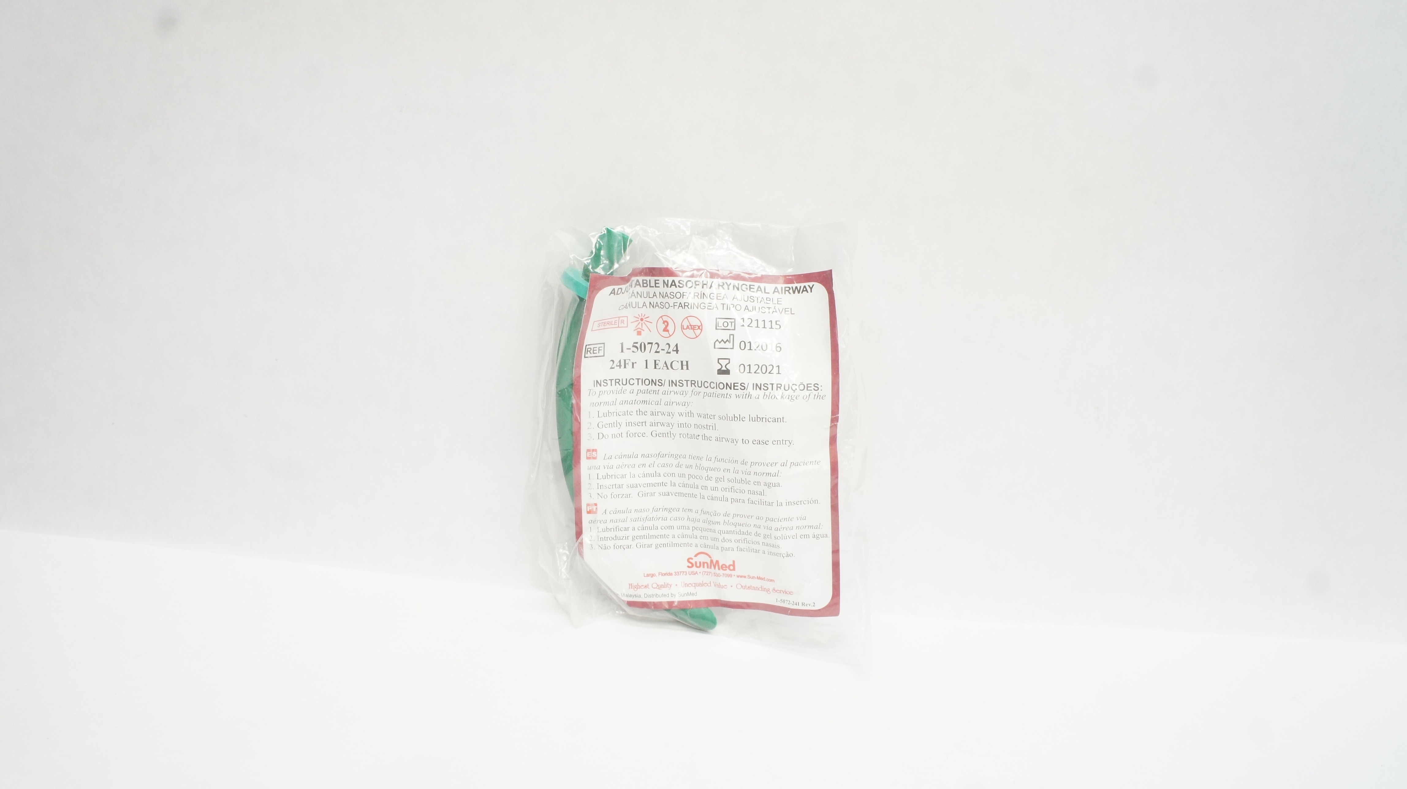 SunMed 1-5072-24 Adjustable Nasopharyngeal Airway 24Fr (x)