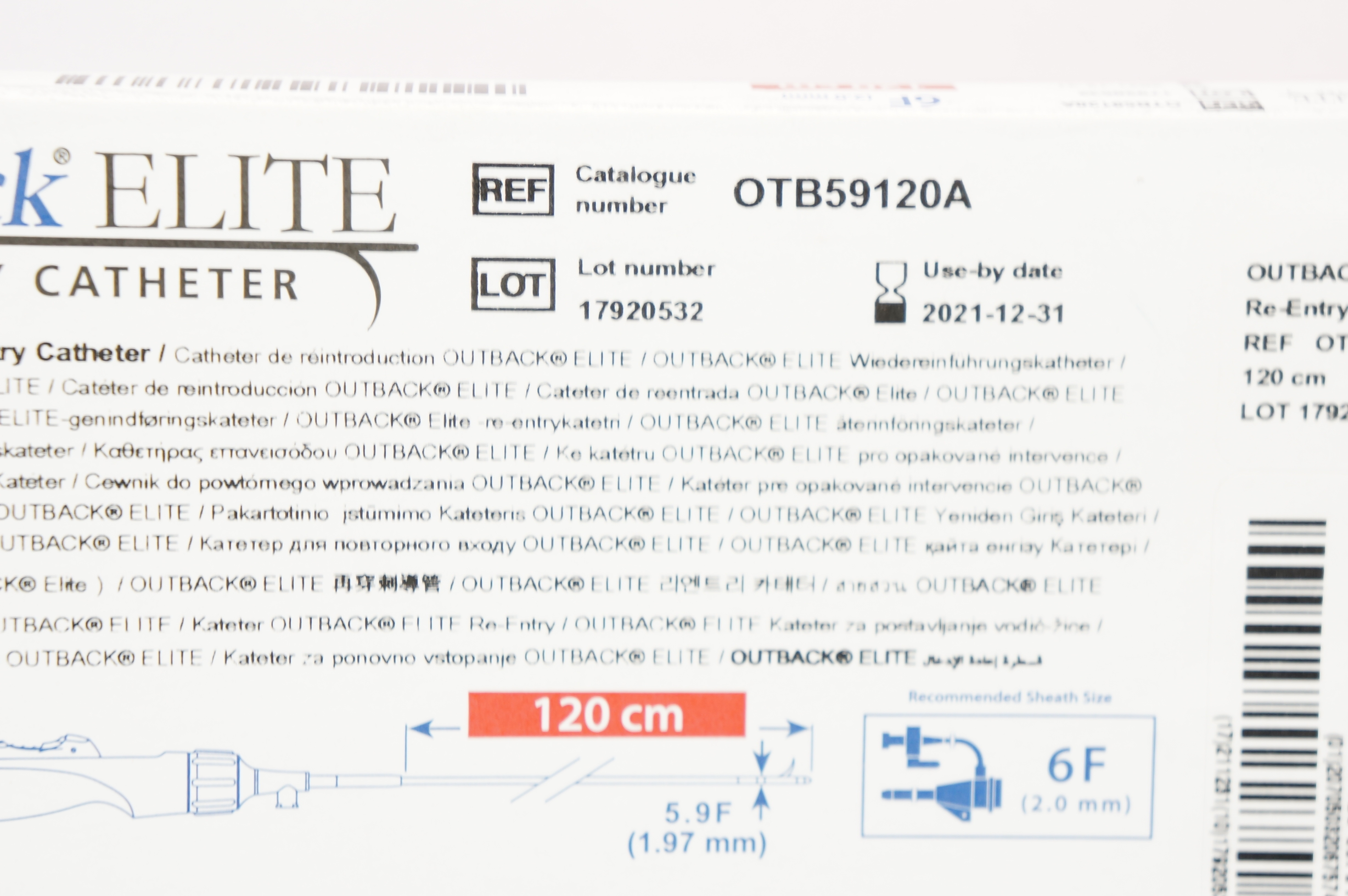 Cordis OTB59120A Outback ELITE Re-entry Cath. 6F x 120cm (x)