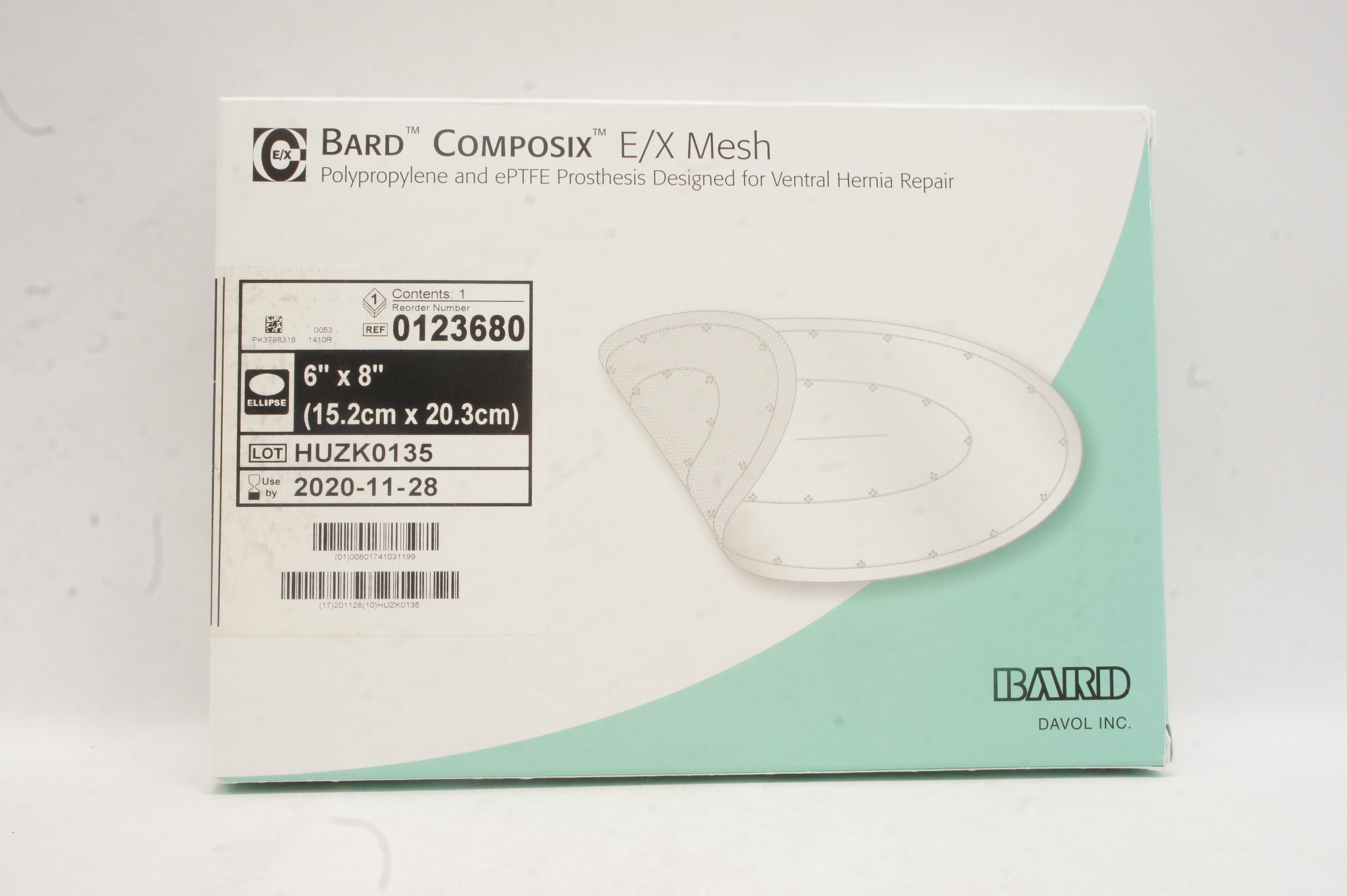 Bard 0123680 Composix E/X Mesh 6inch x 8inch (x)