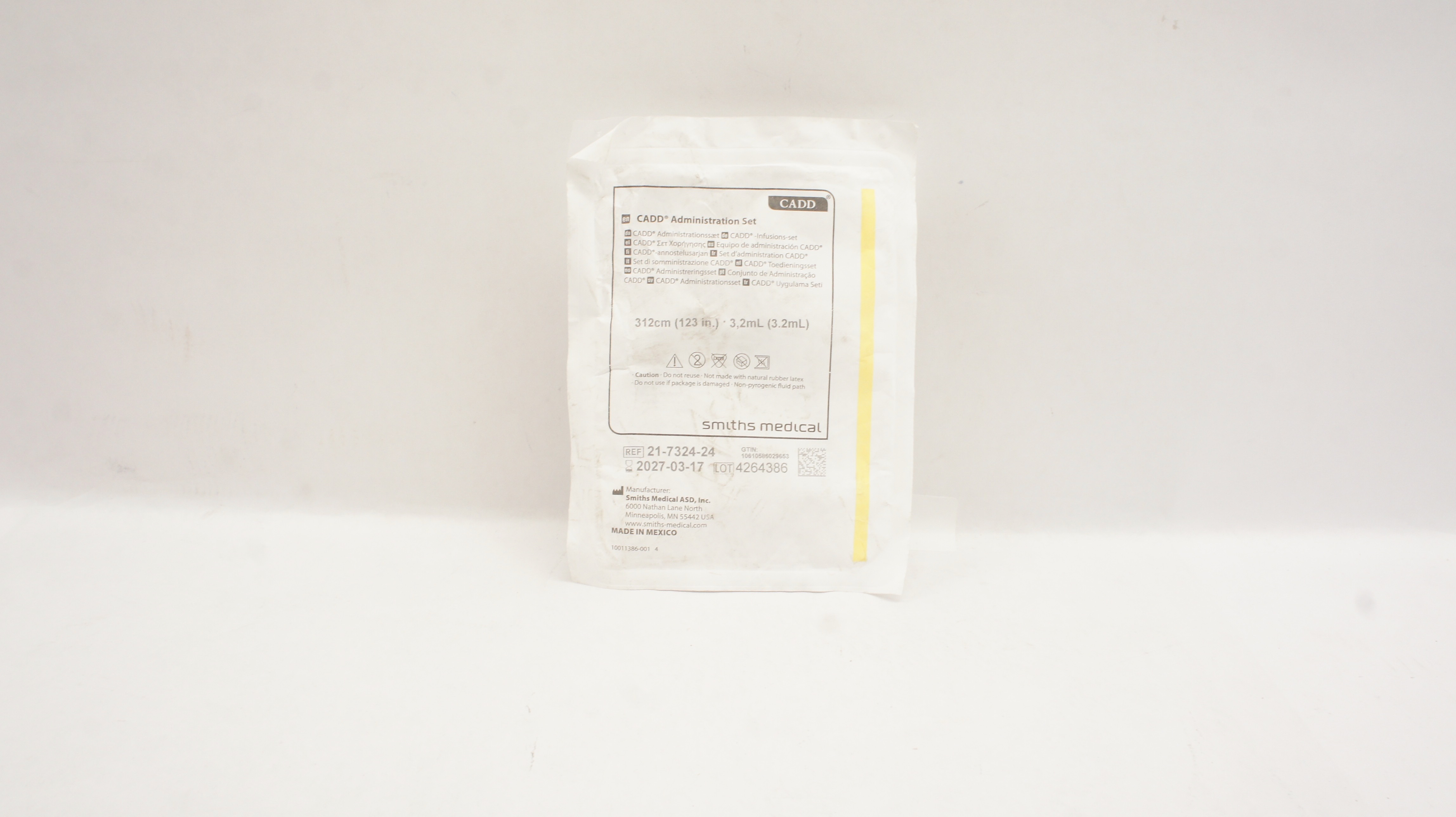 Smith Medical 21-7324-24 Cadd Administration Set  123inch x 3.2ml