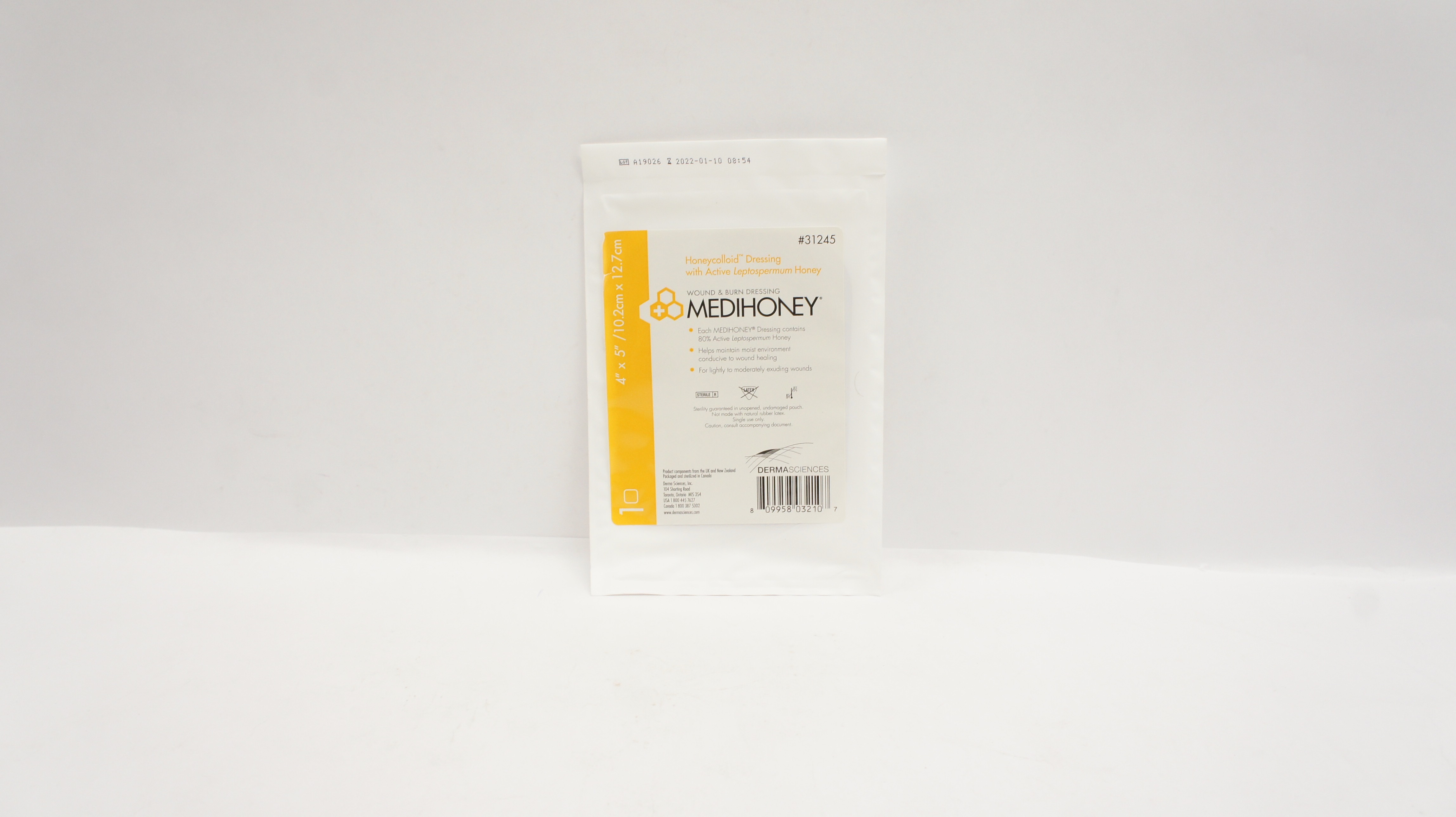 Derma Sciences 31245 Wound and Burn Dressing Medihoney 4inch x 5inch (x)