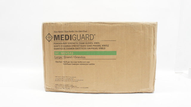 MediGuard MSV513 Vinyl Non-sterile Exam Gloves - Large - Case of 1500