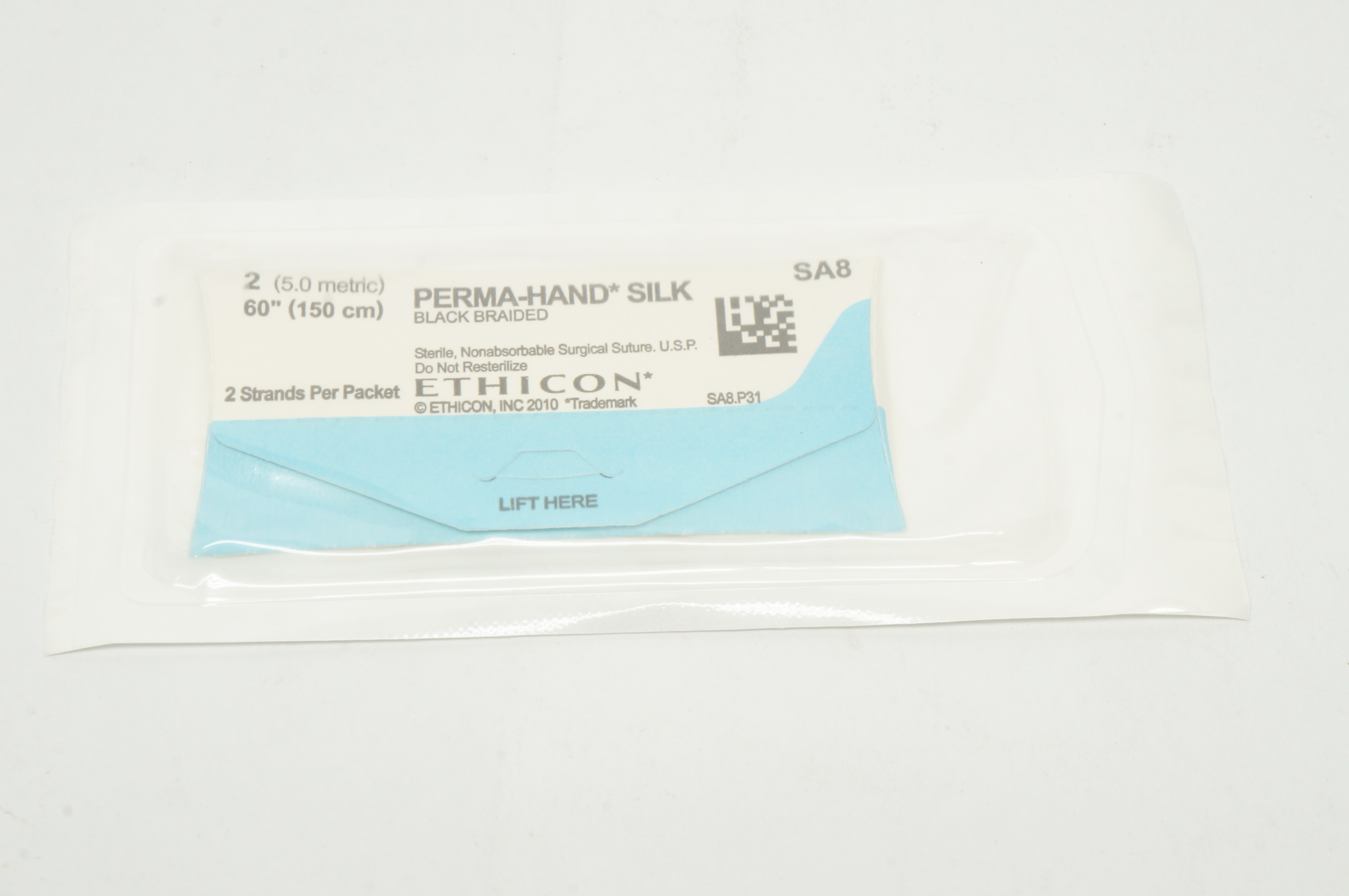 Ethicon SA8 2 Perma-Hand Silk Black Braided Surgical Stre, 60 inch (x)