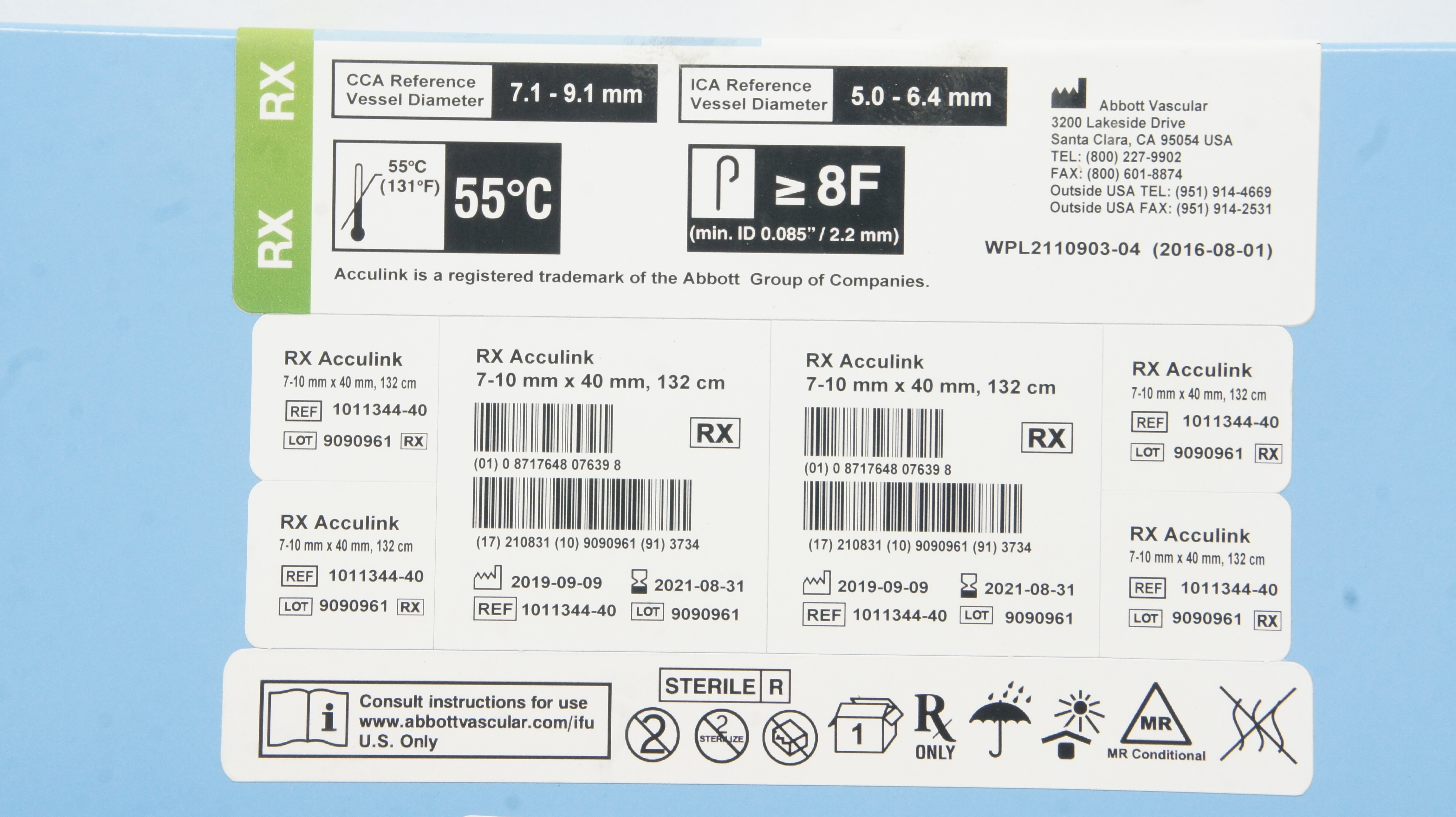 Abbott 1011344-40 RX Acculink Carotid Stnt System 7-10 mm x 40 mm