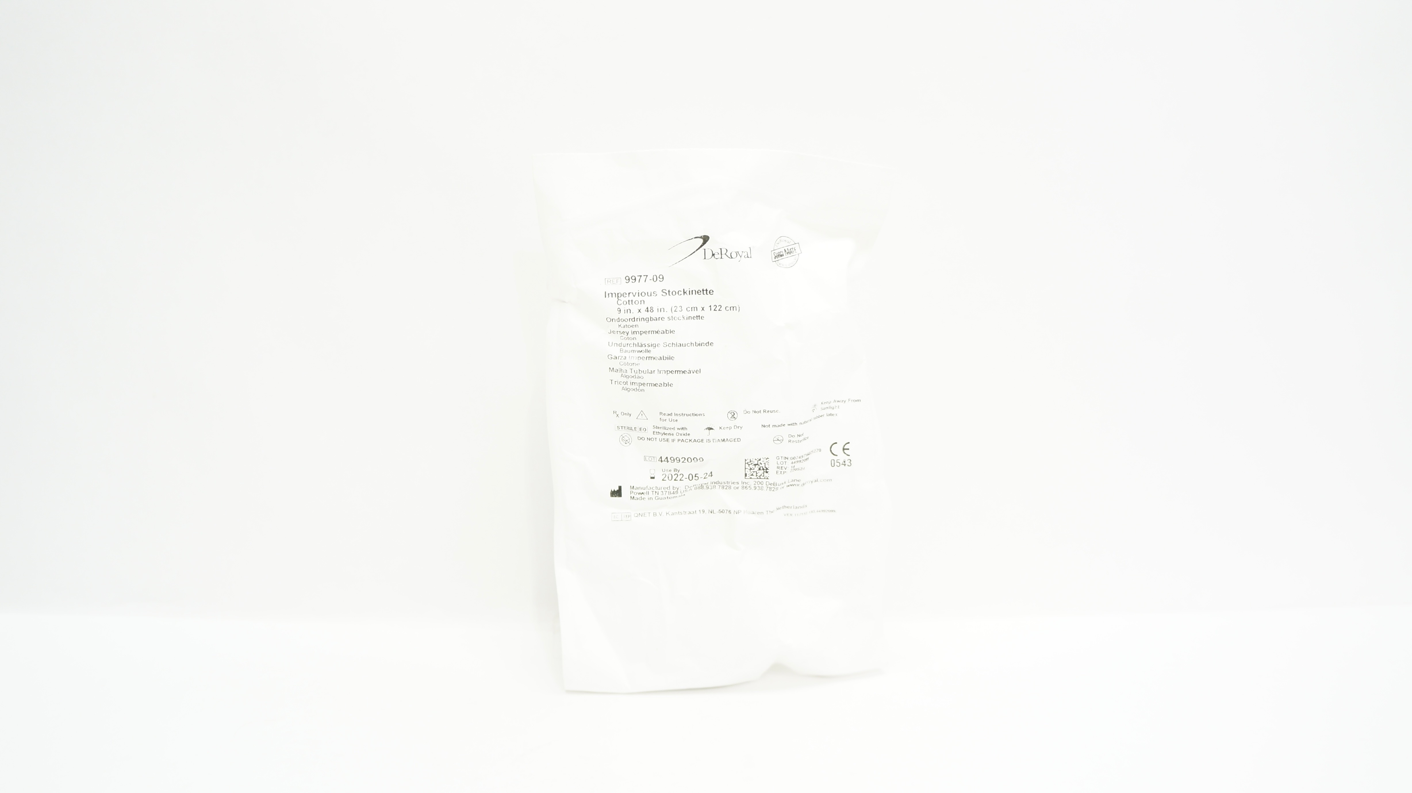 DeRoyal 9977-09 Impervious Stockinette Cotton 9inch x 48inch (x)