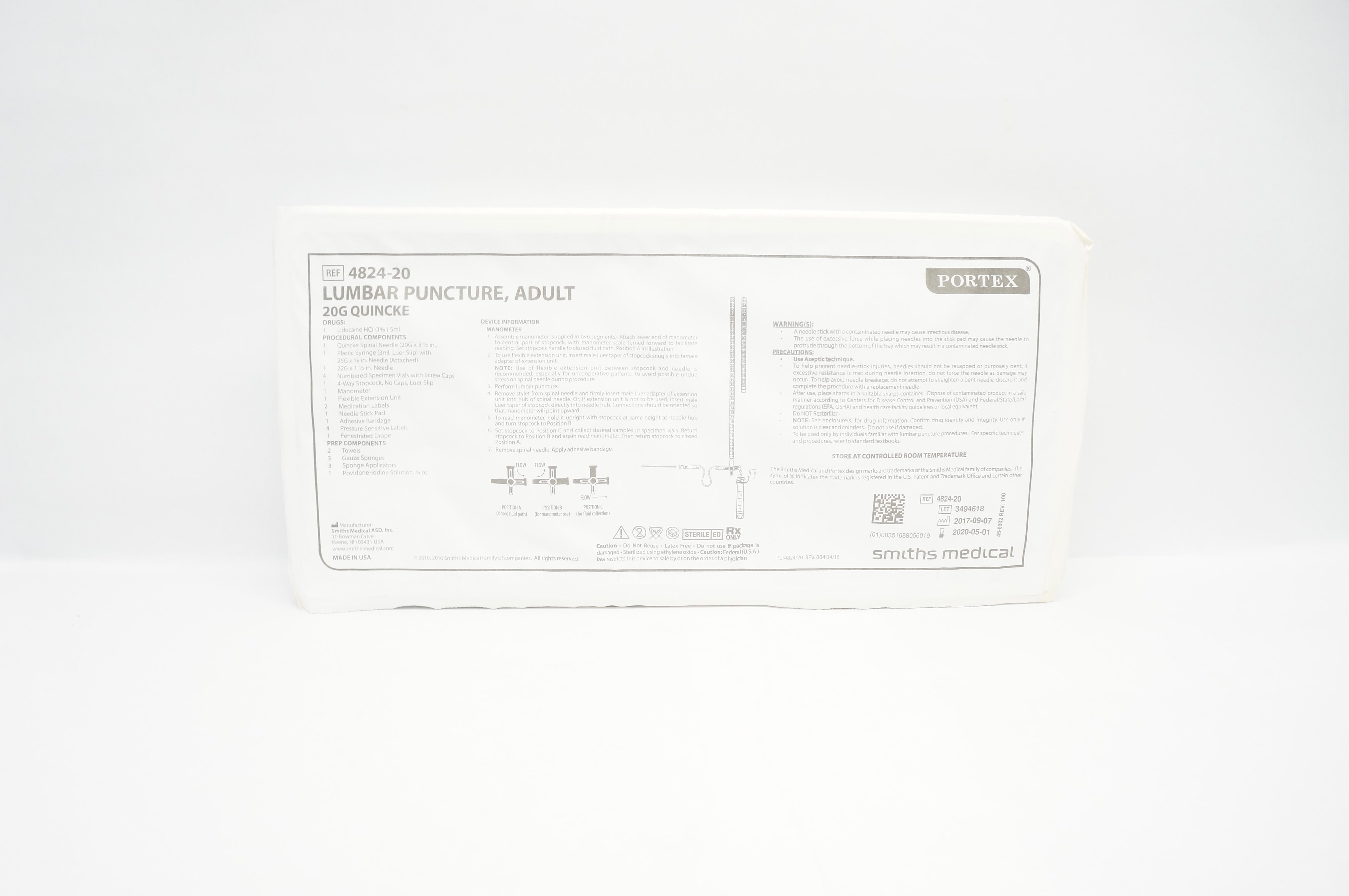 Smiths Medical 4824 20 Lumbar Puncture Adult 20G Quincke x smiths-medical-4824-20-lumbar-puncture-adult-20g-quincke-x