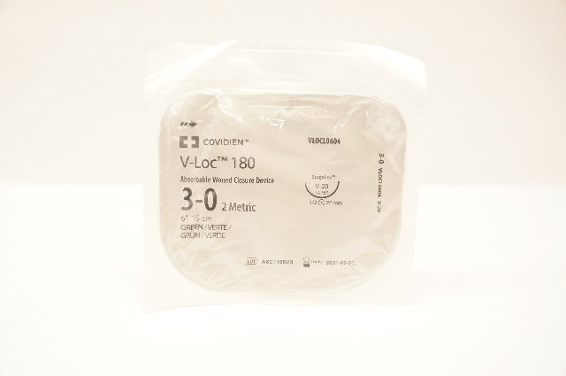 Covidien VLOCL0604 3-0 V-Loc 180 Wound Closure V-20 Taper, 26mm 1/2c, 6inch (x)