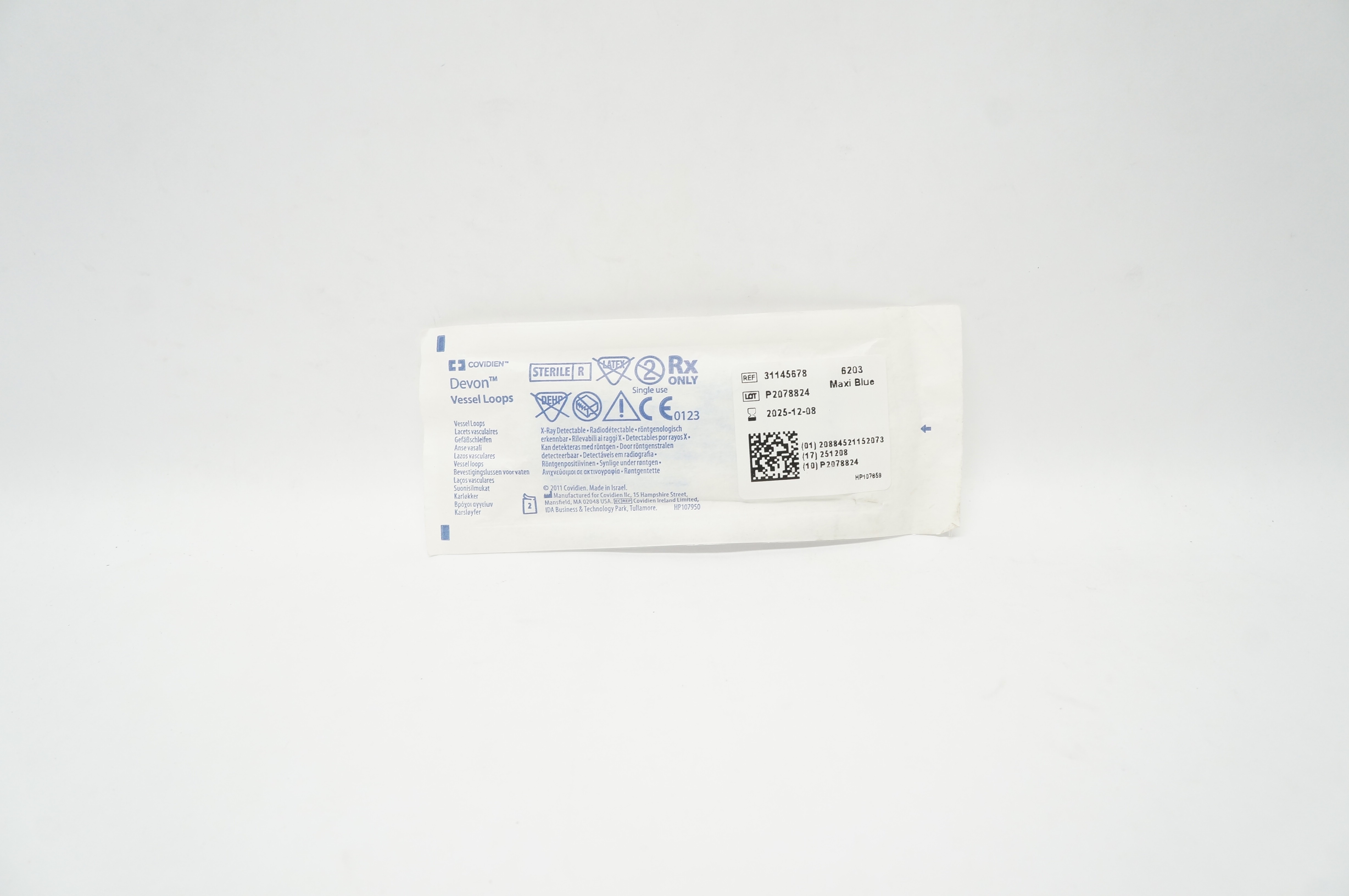 Covidien 31145678 Devon Vessel Loops Maxi Blue, X-Ray Detectable