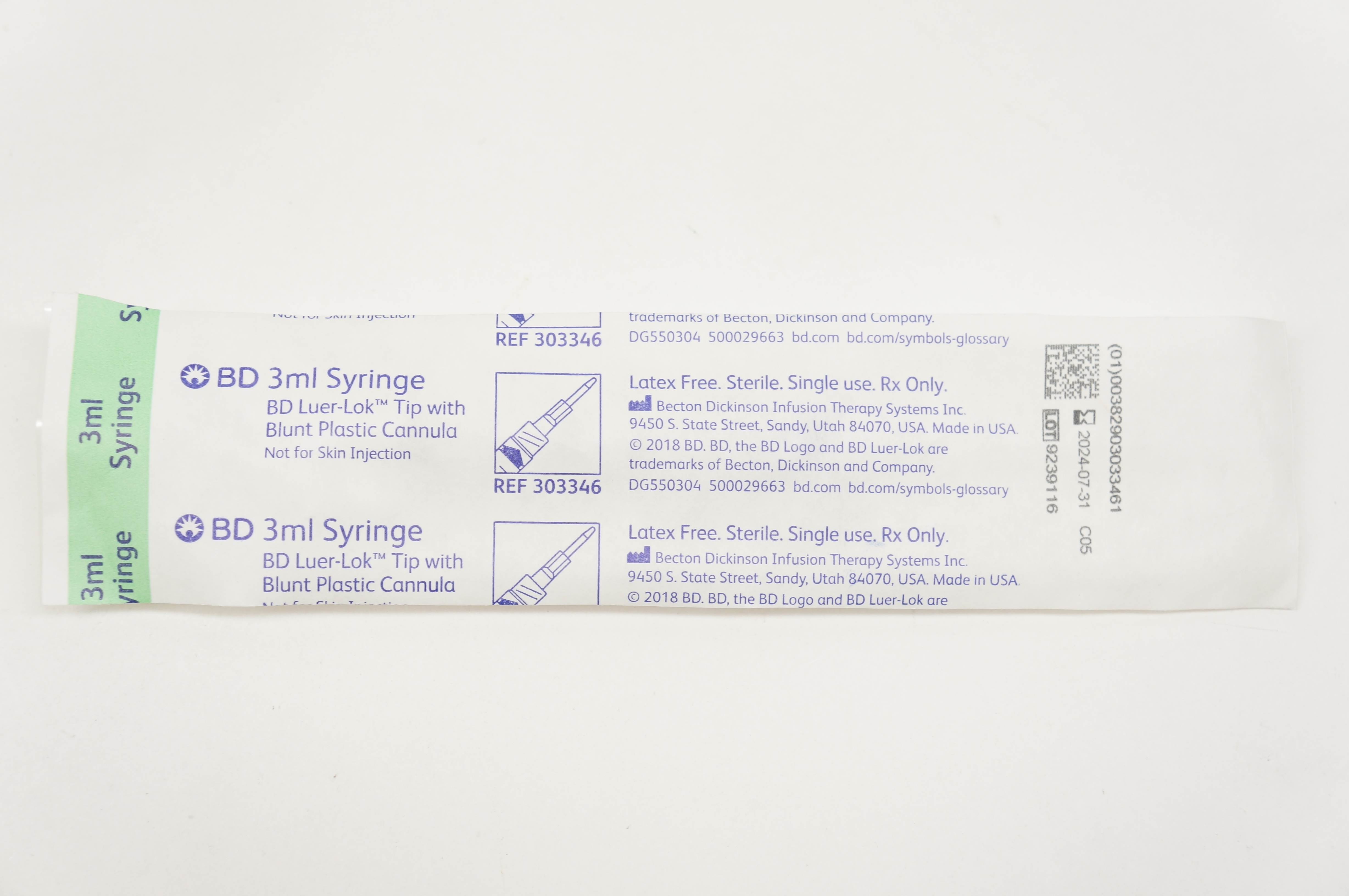 BD 303346 Luer-Lok Tip Syringe 3ml