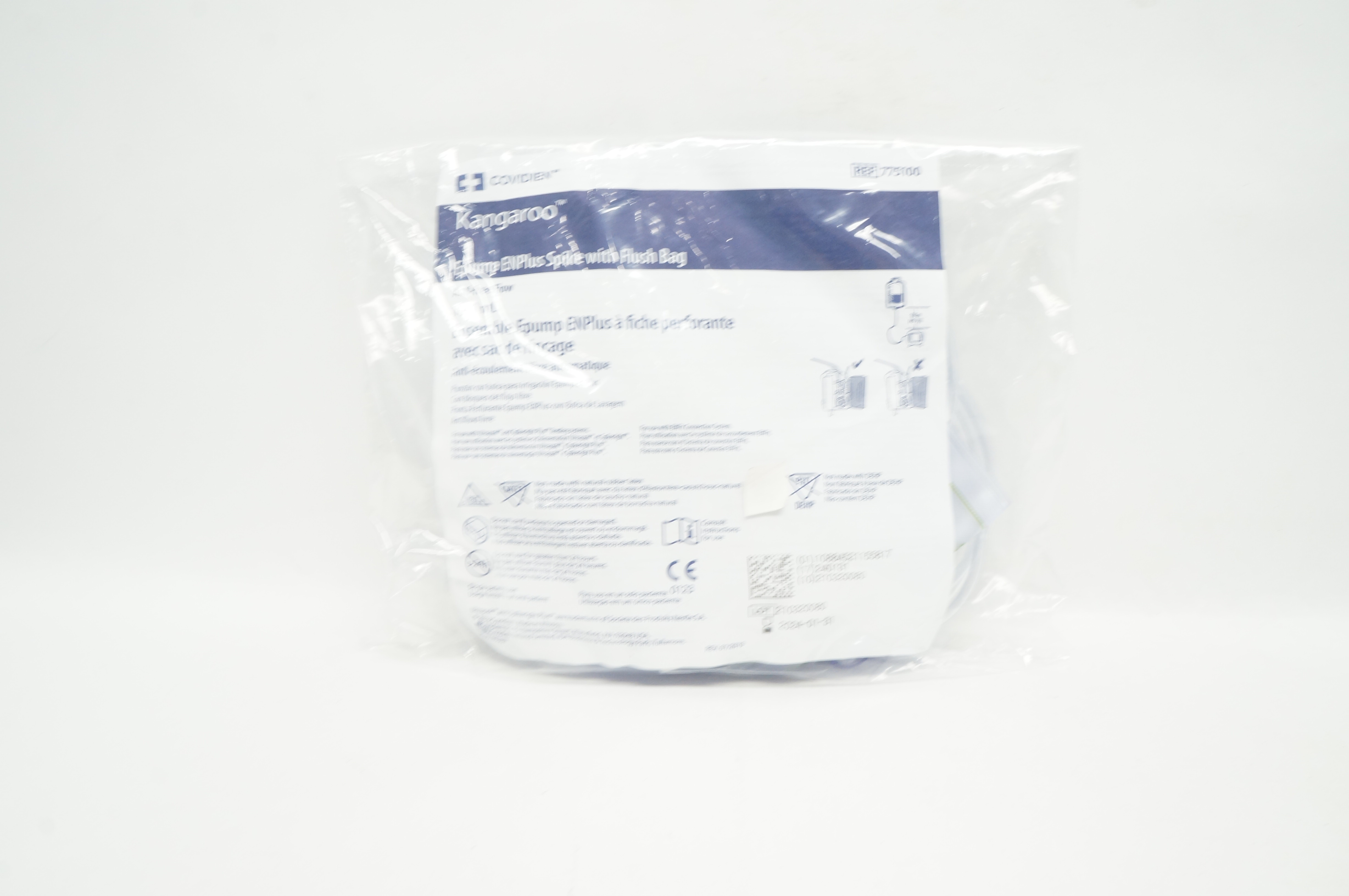 Covidien 775100 Kangaroo Epump ENPlus Spike with Flush Bag 1000mL