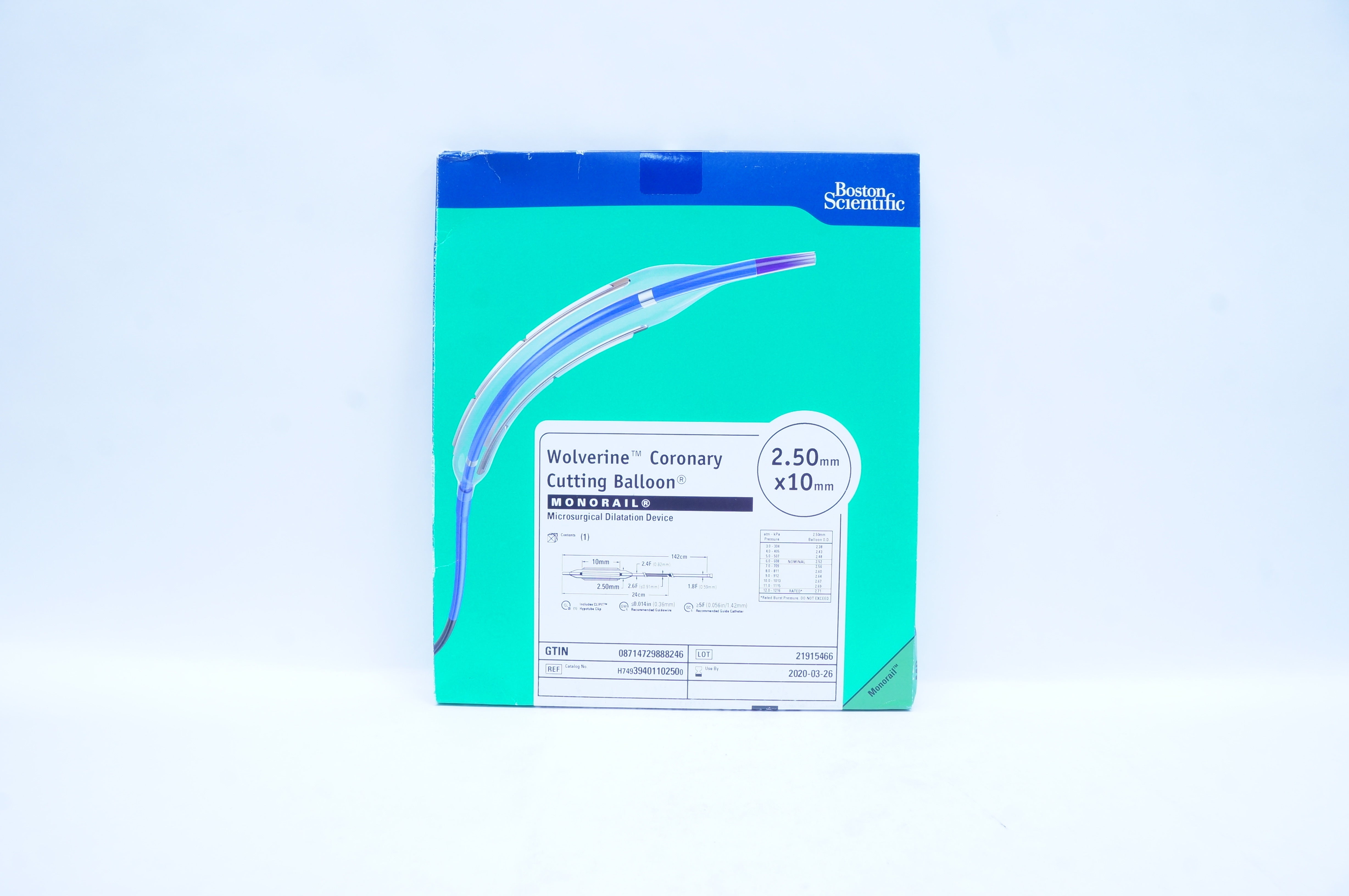Boston Scientific 3940110250 Wolverine Coronary Cutting Balloon 2.50mm x 10mm(x)