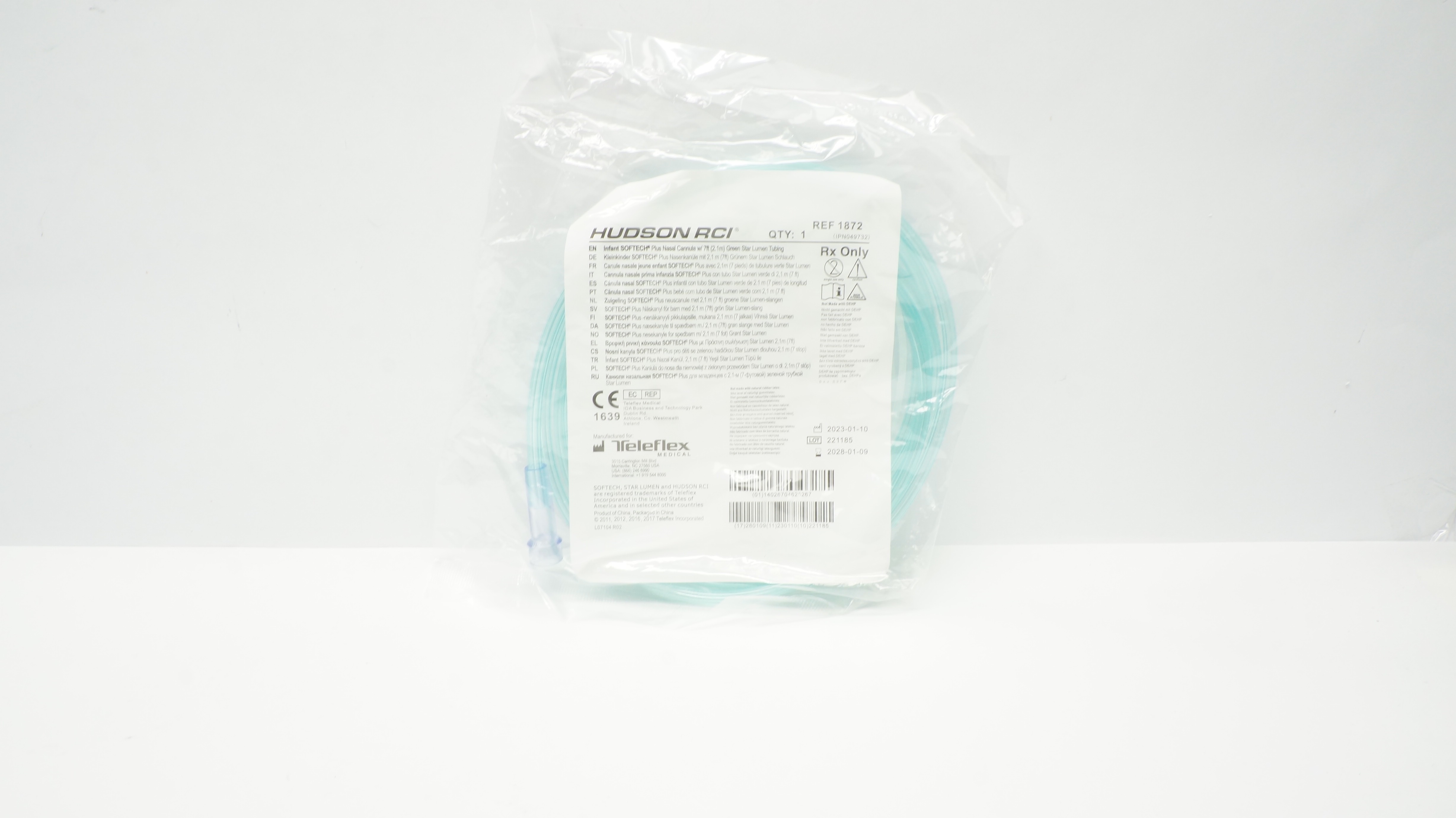 Teleflex 1872 Hudson RCI Infant SOFTECH Plus Nasal Cannula w/ 7ft Tubing