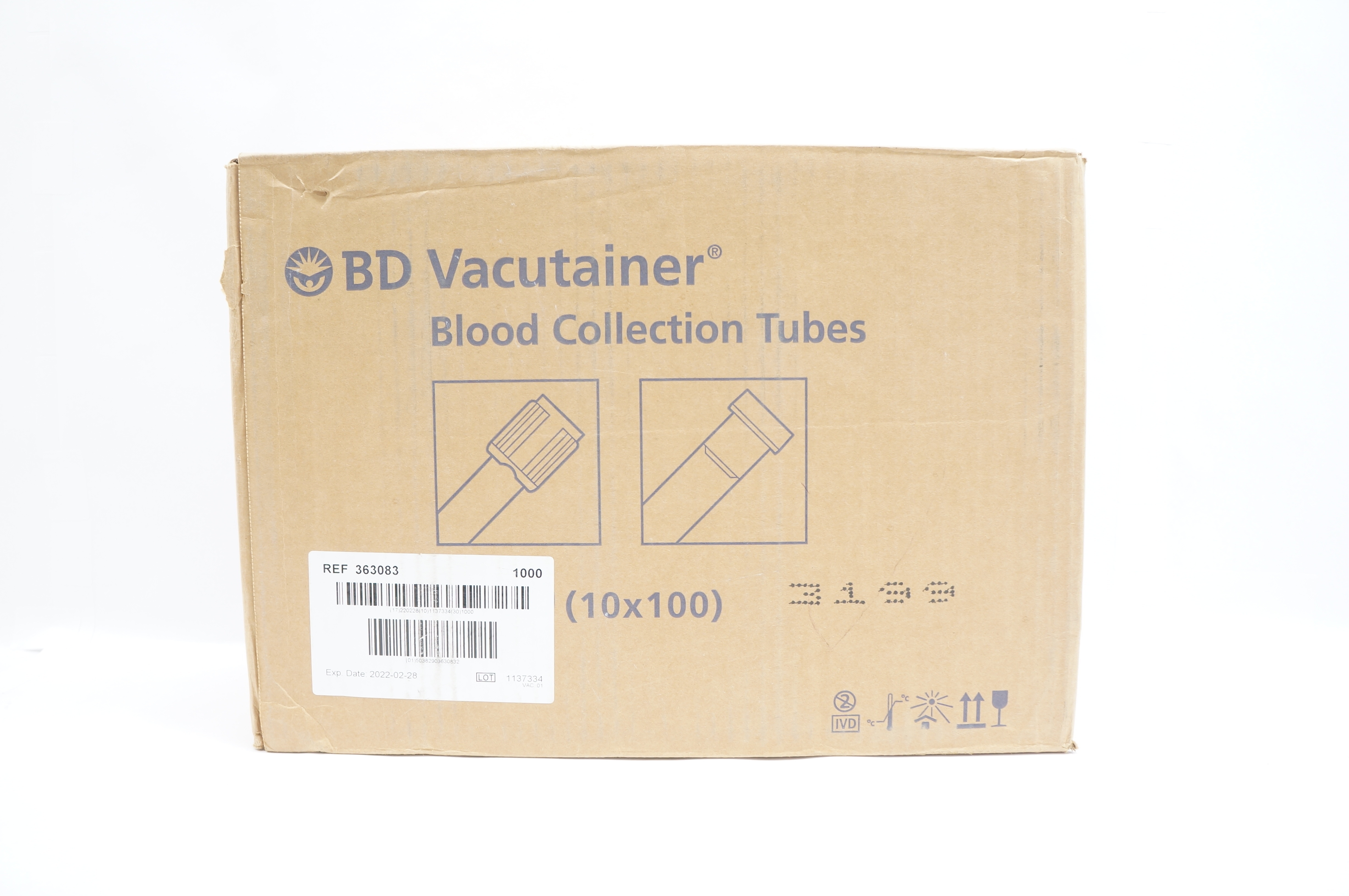 BD 363083 Vacutainer Blood Collection Tubes 2.7mL 13 x 75 mm (x) - Case of 1000